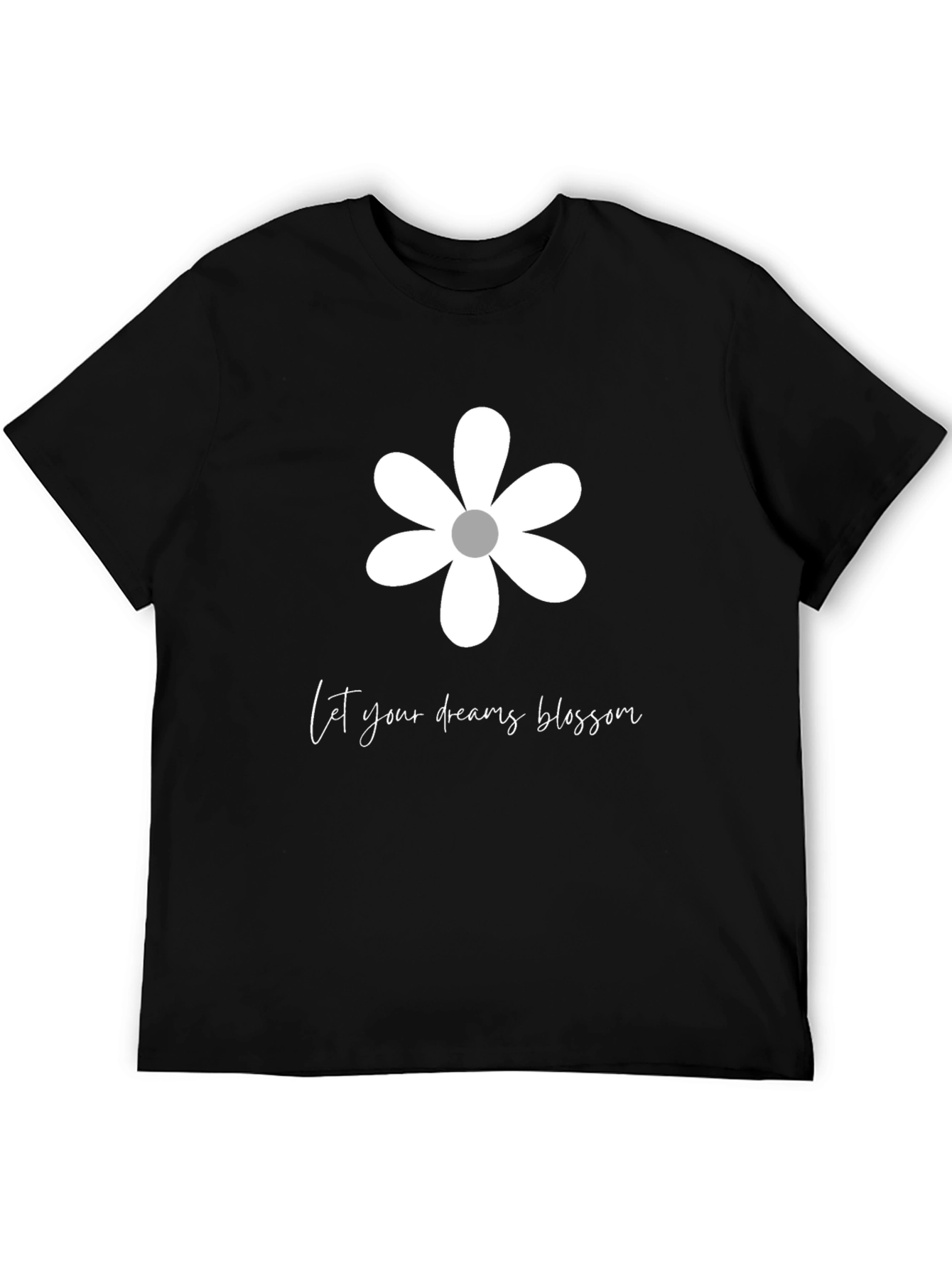 Black Dream Blossom Graphic Tee - Black Cotton Blend T-Shirt view 5