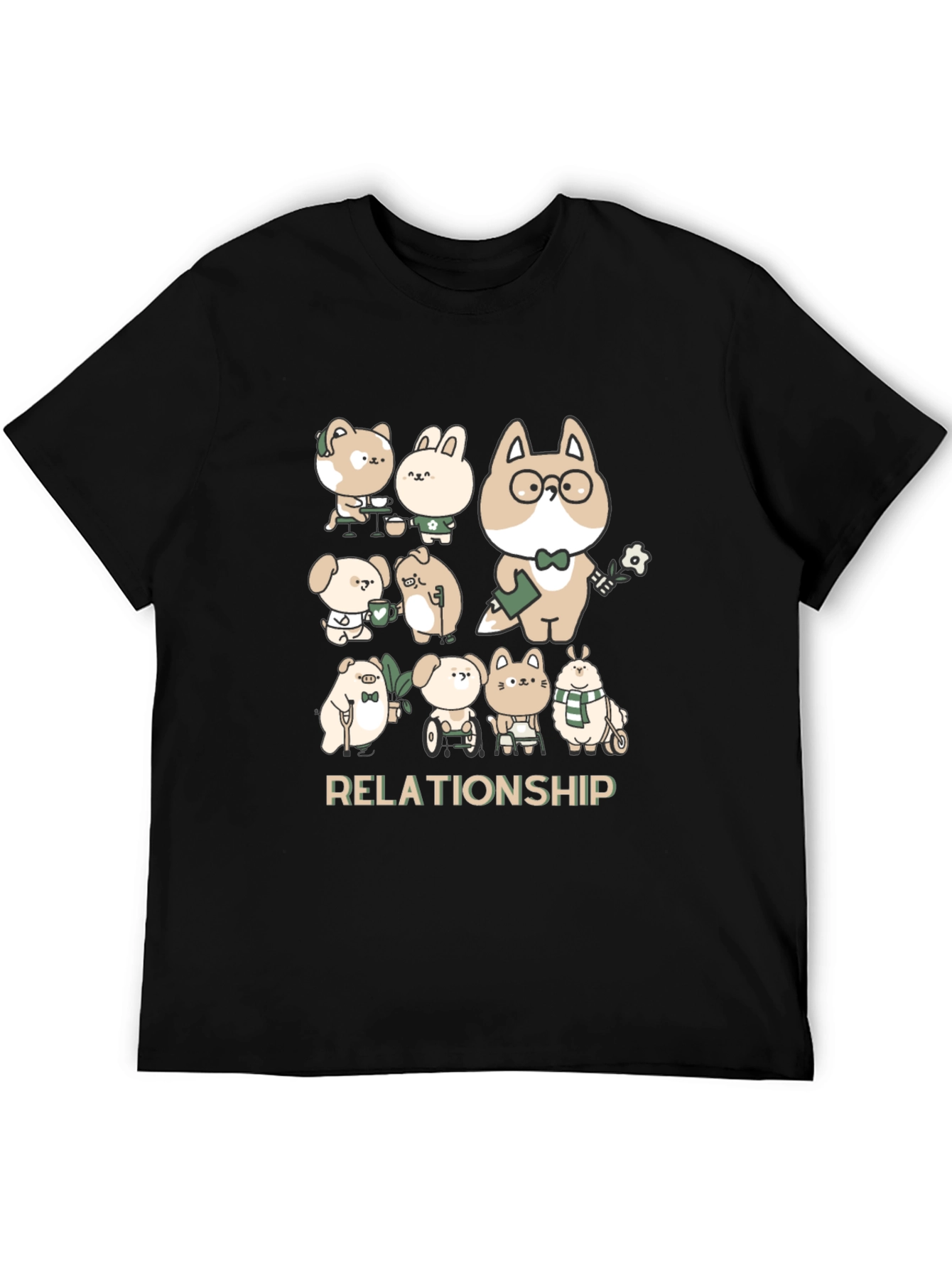 Black Relationship Cartoon Tee view 5