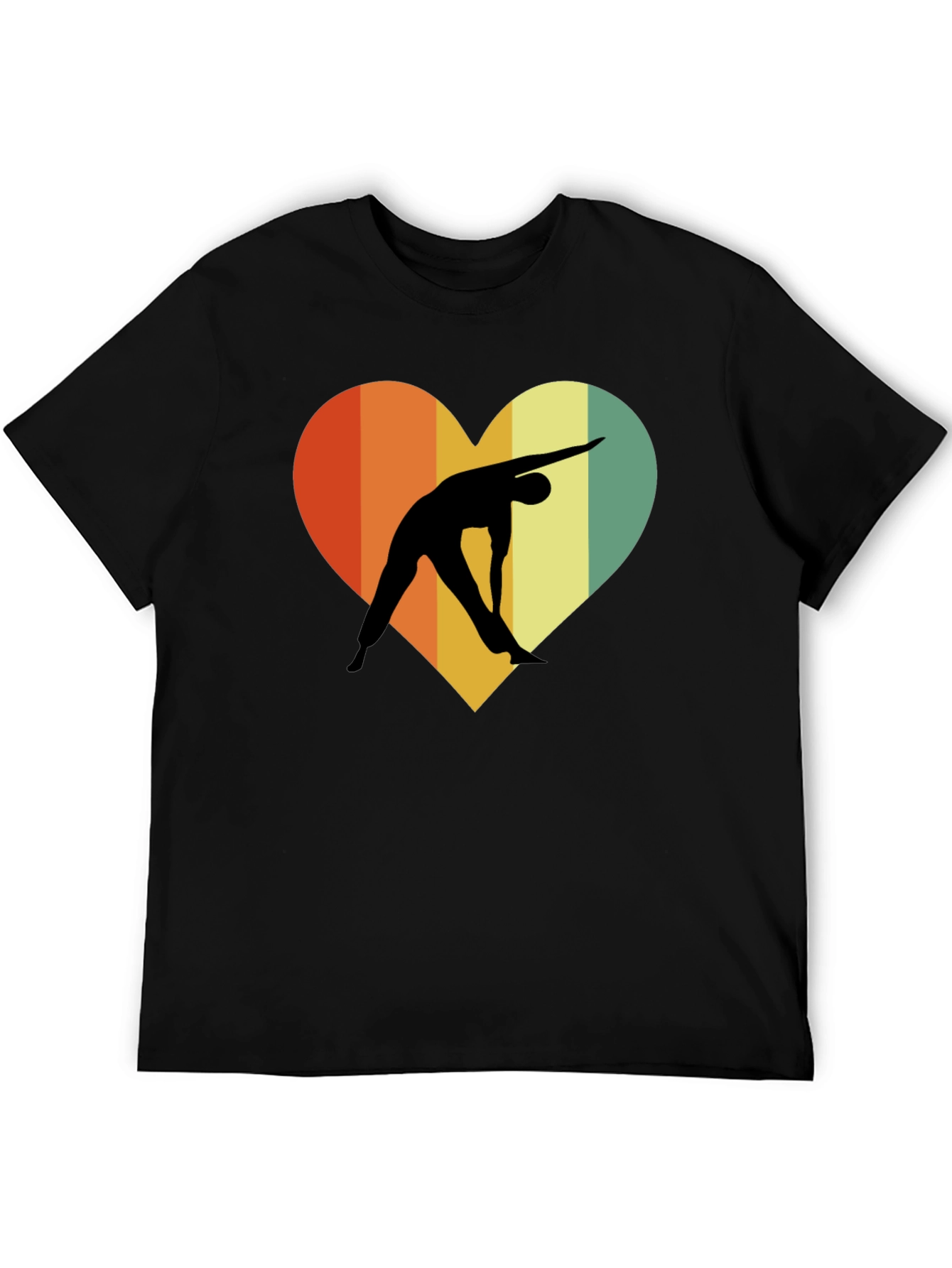Black Yoga Heart Graphic T-Shirt - Unisex Black Tee view 5