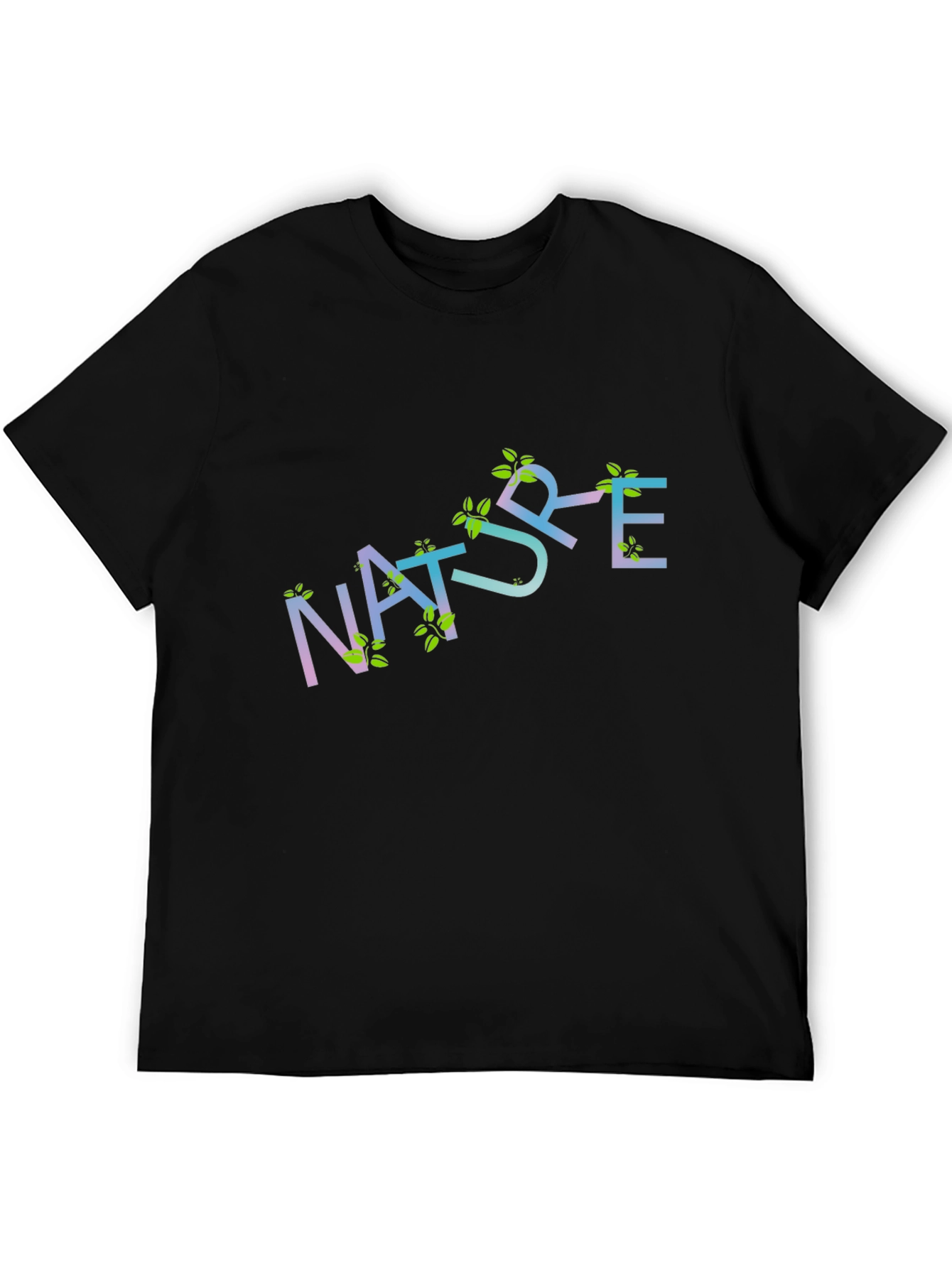 Black Nature Graphic Black T-Shirt view 5