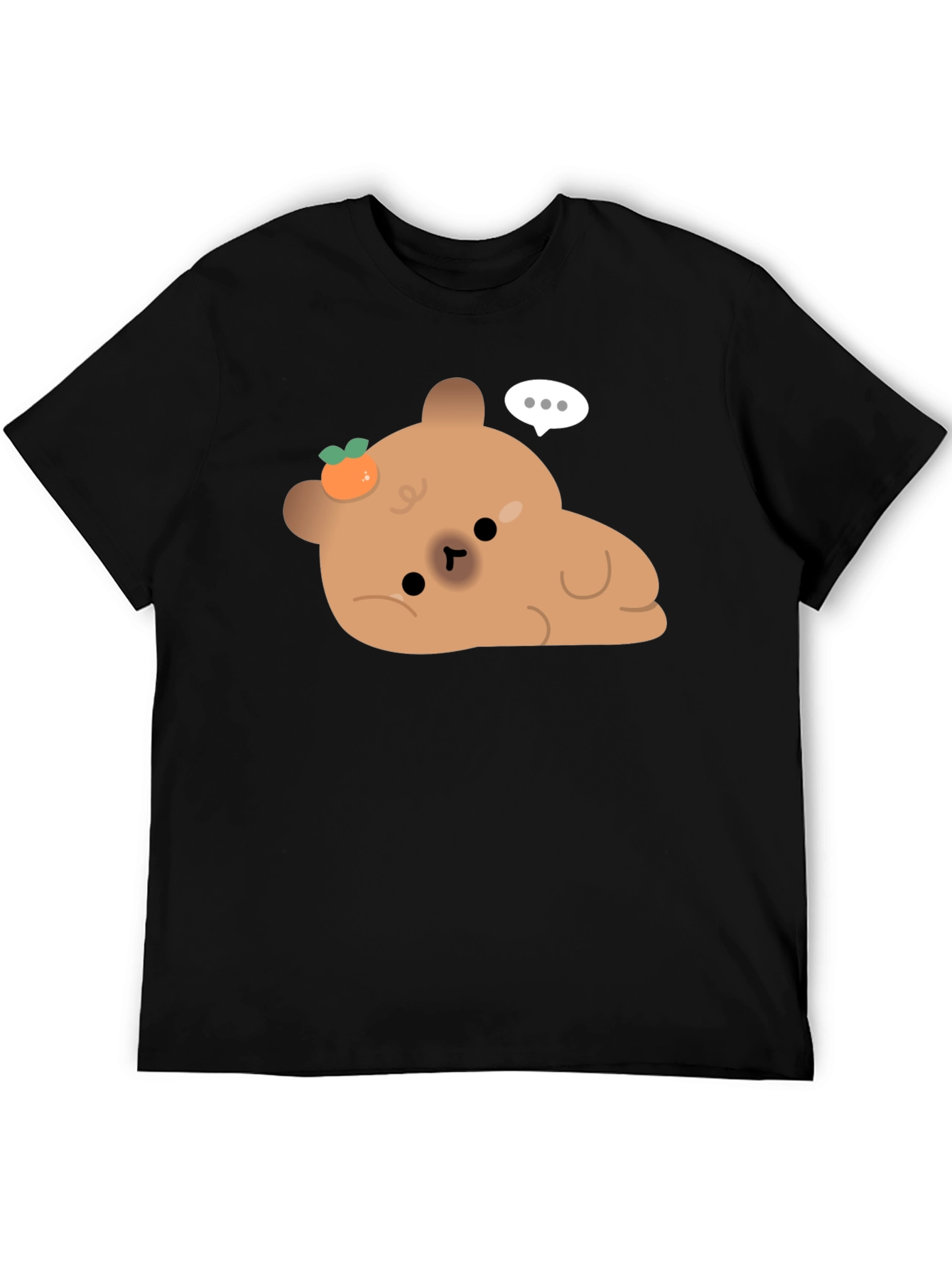 Black Cute Bear with Tangerine T-Shirt view 5