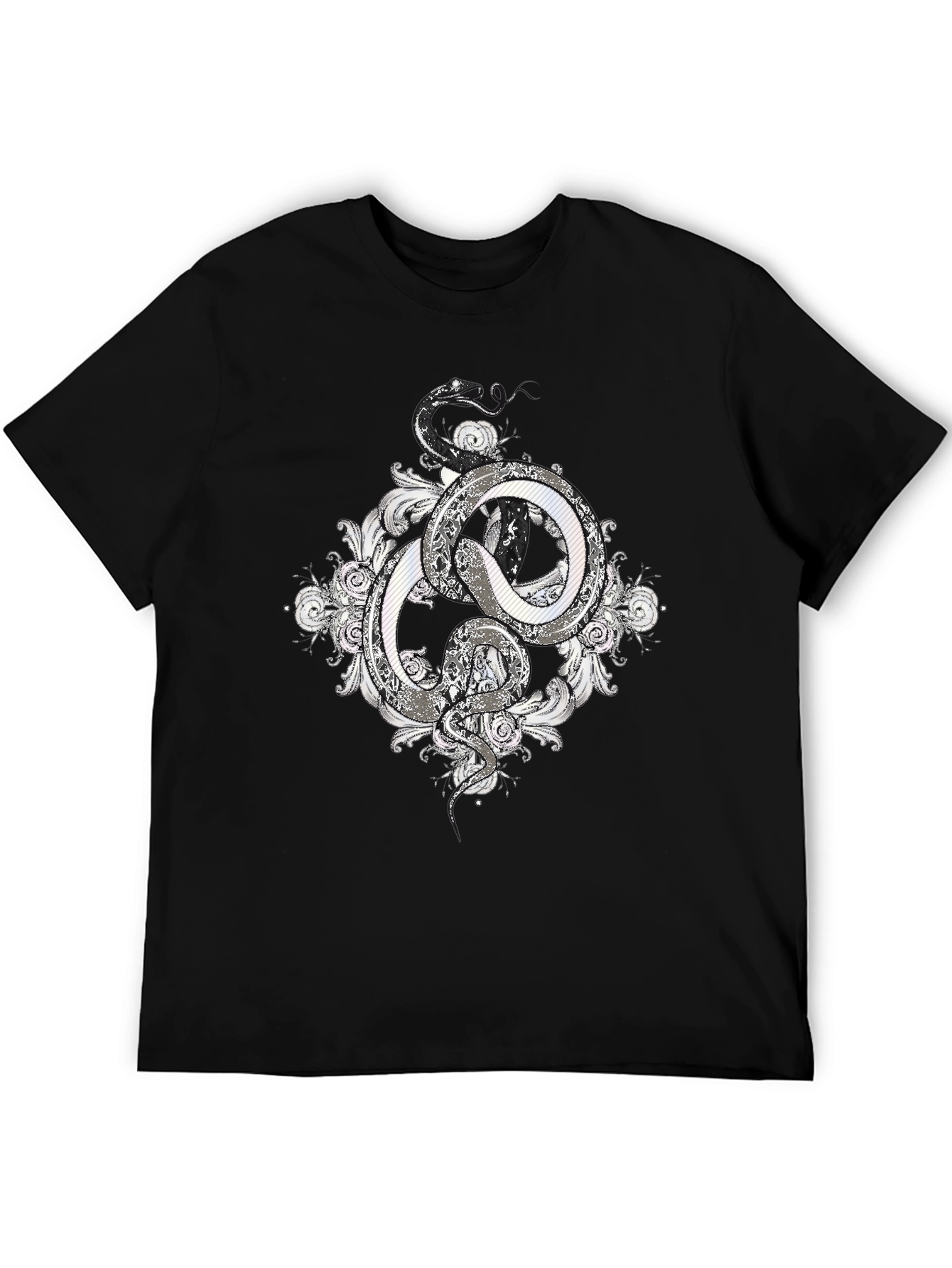 Black Serpentine Graphic Tee - Stylish Snake Design view 5
