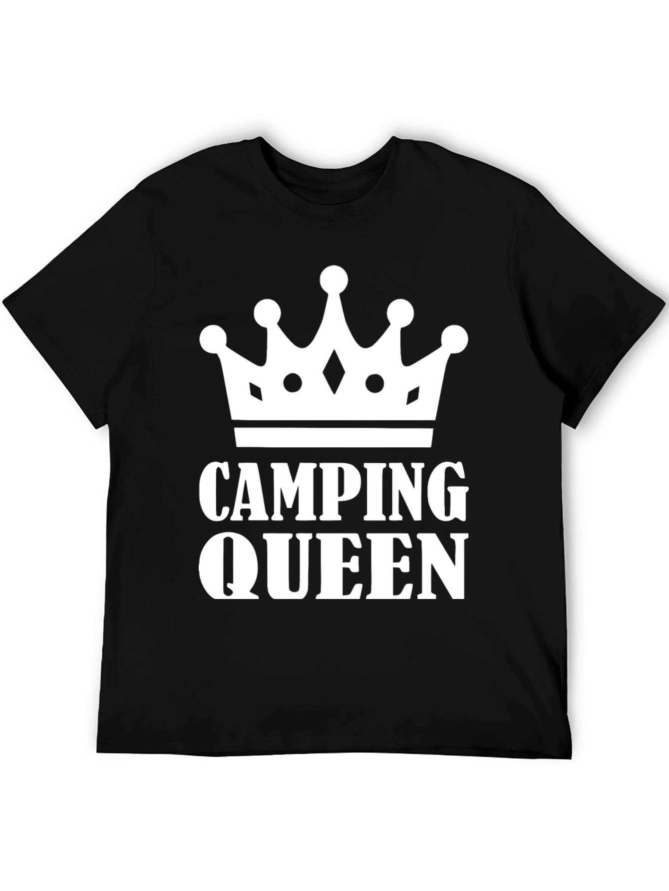 Black Camping Queen Black T-Shirt view 5