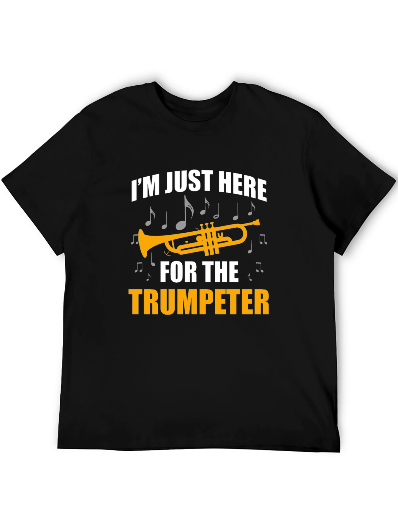 Black Trumpet Lover Graphic Tee - I'm Just Here for the Trumpeter view 5