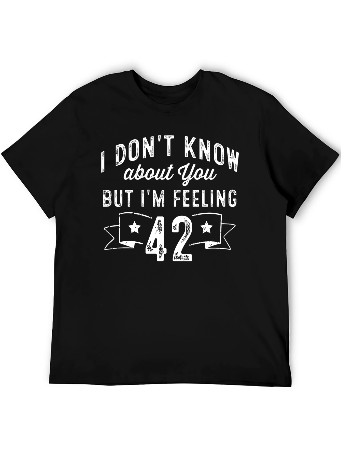 Black Feeling 42 Birthday Tee view 5