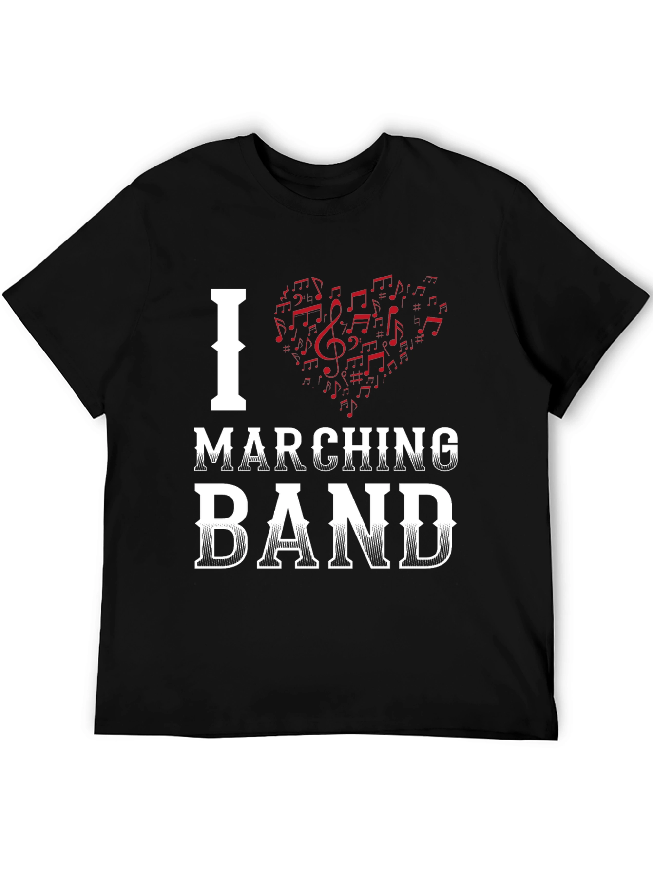 Black I Heart Marching Band T-Shirt view 5
