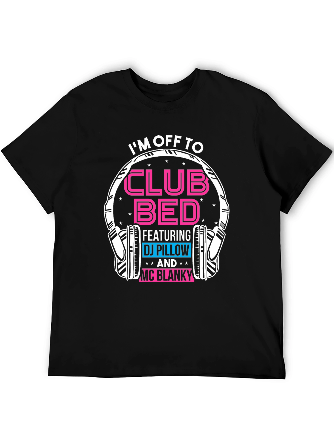 Black Club Bed T-Shirt: DJ Pillow & MC Blanky Graphic Tee view 5