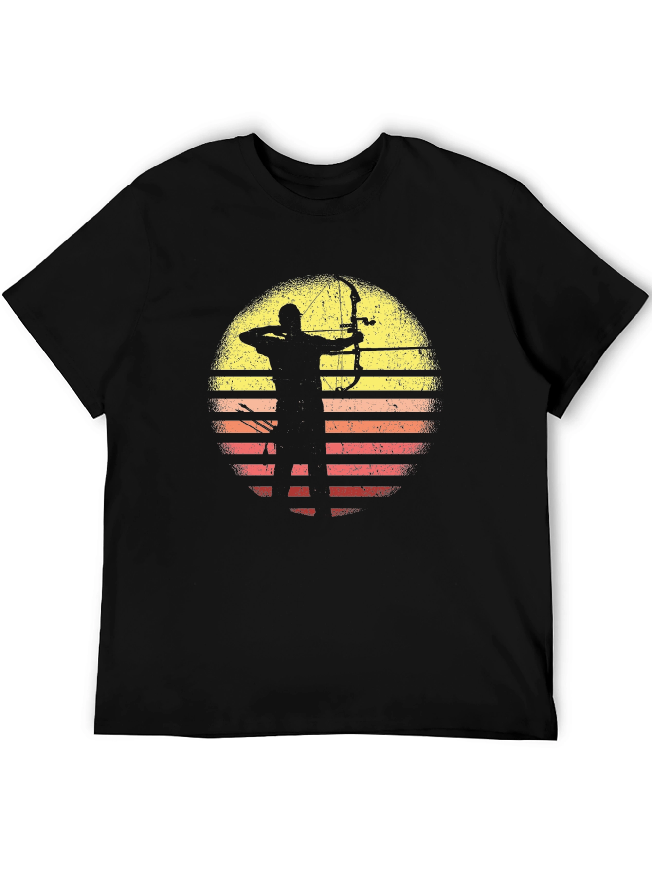 Black Archery Sunset Graphic Tee - Black Cotton T-Shirt view 5
