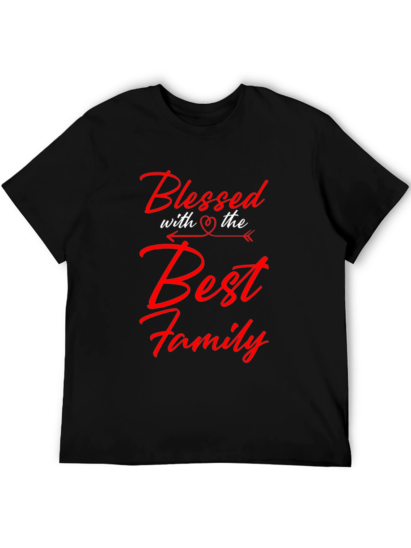 Black Blessed with the Best Family Graphic Tee view 5