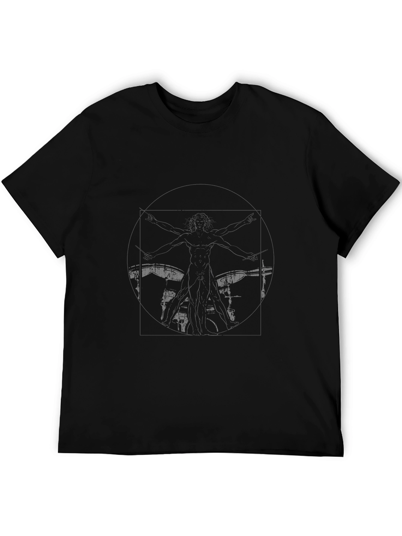 Black Black Graphic Tee - Drummer Print view 5