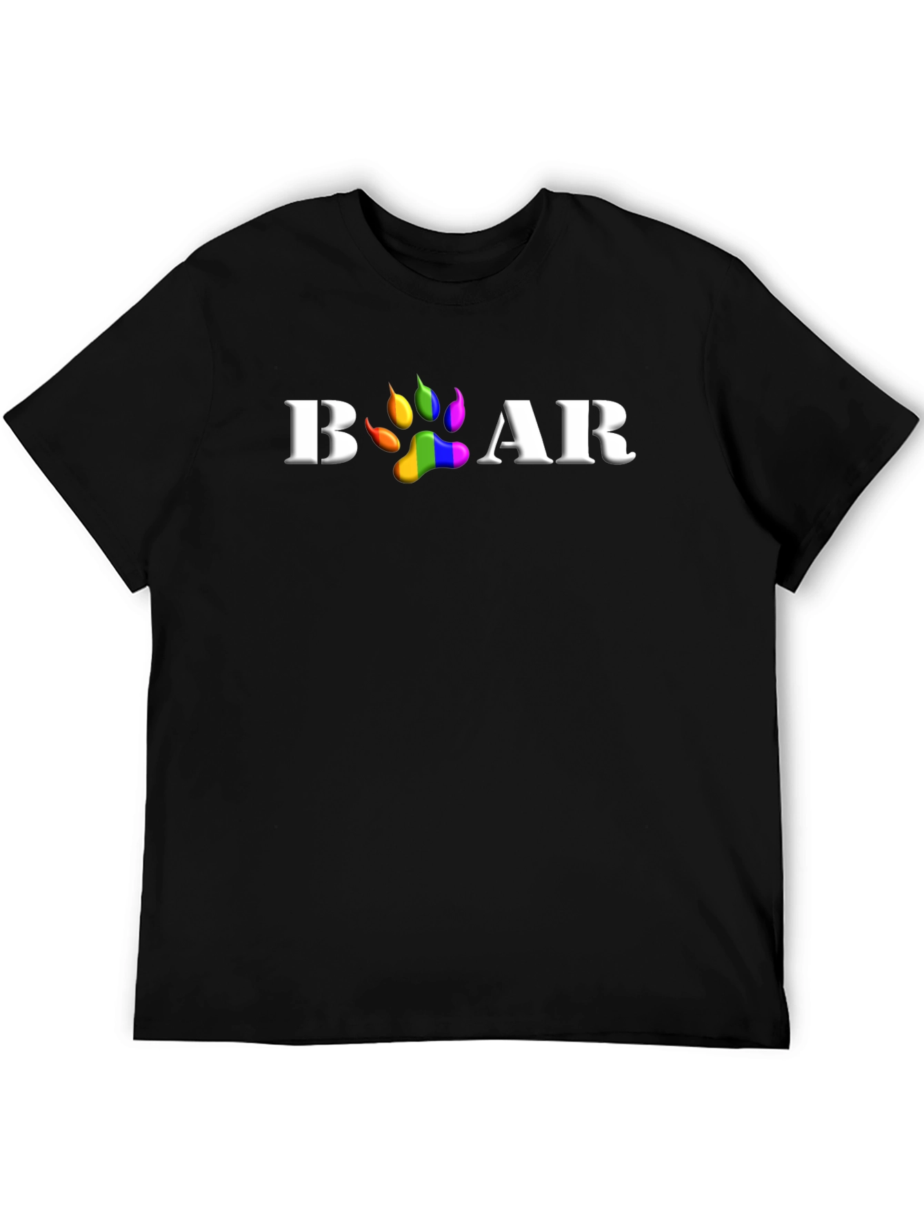 Black Bear Pride T-Shirt - LGBT Bear Paw view 5