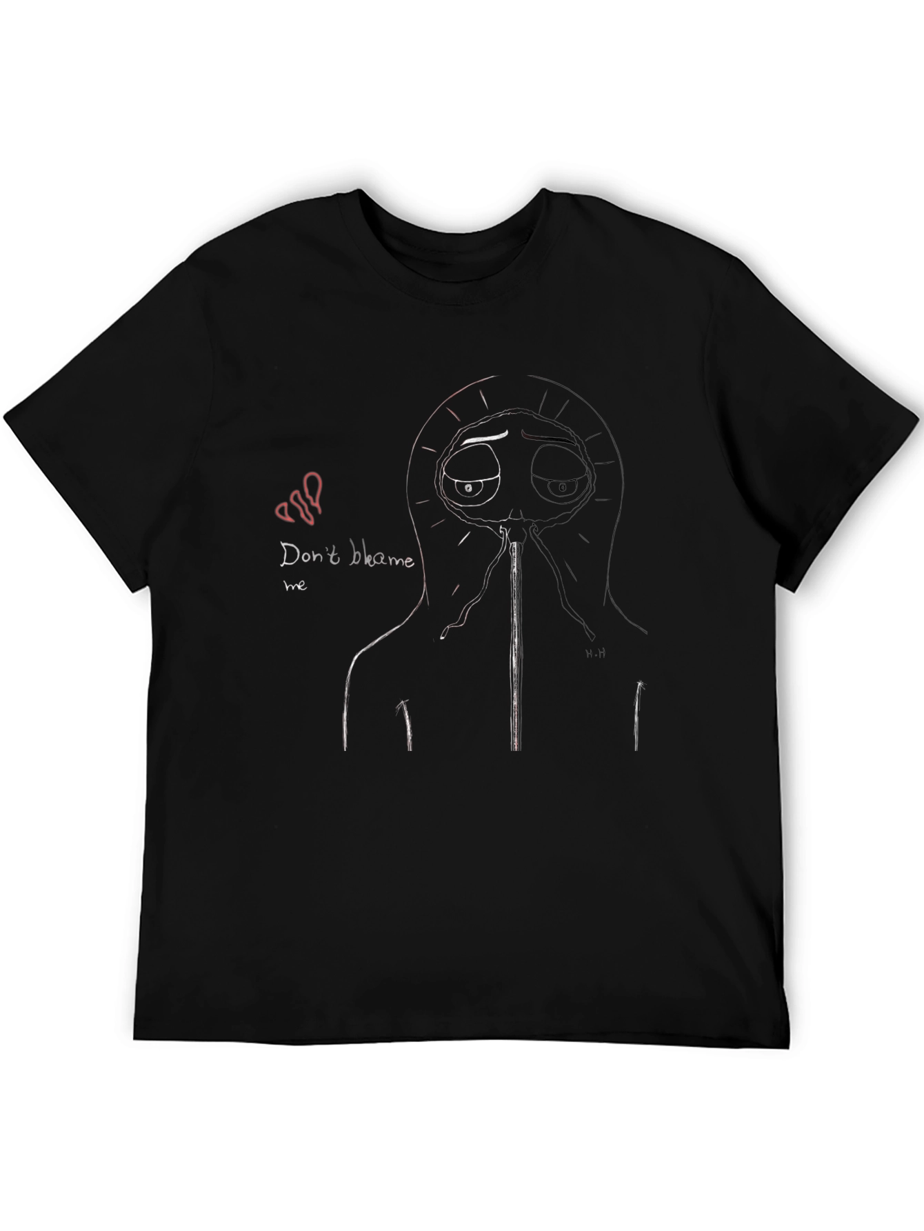 Black Don't Blame Me Graphic Tee - Black Cotton Blend view 5