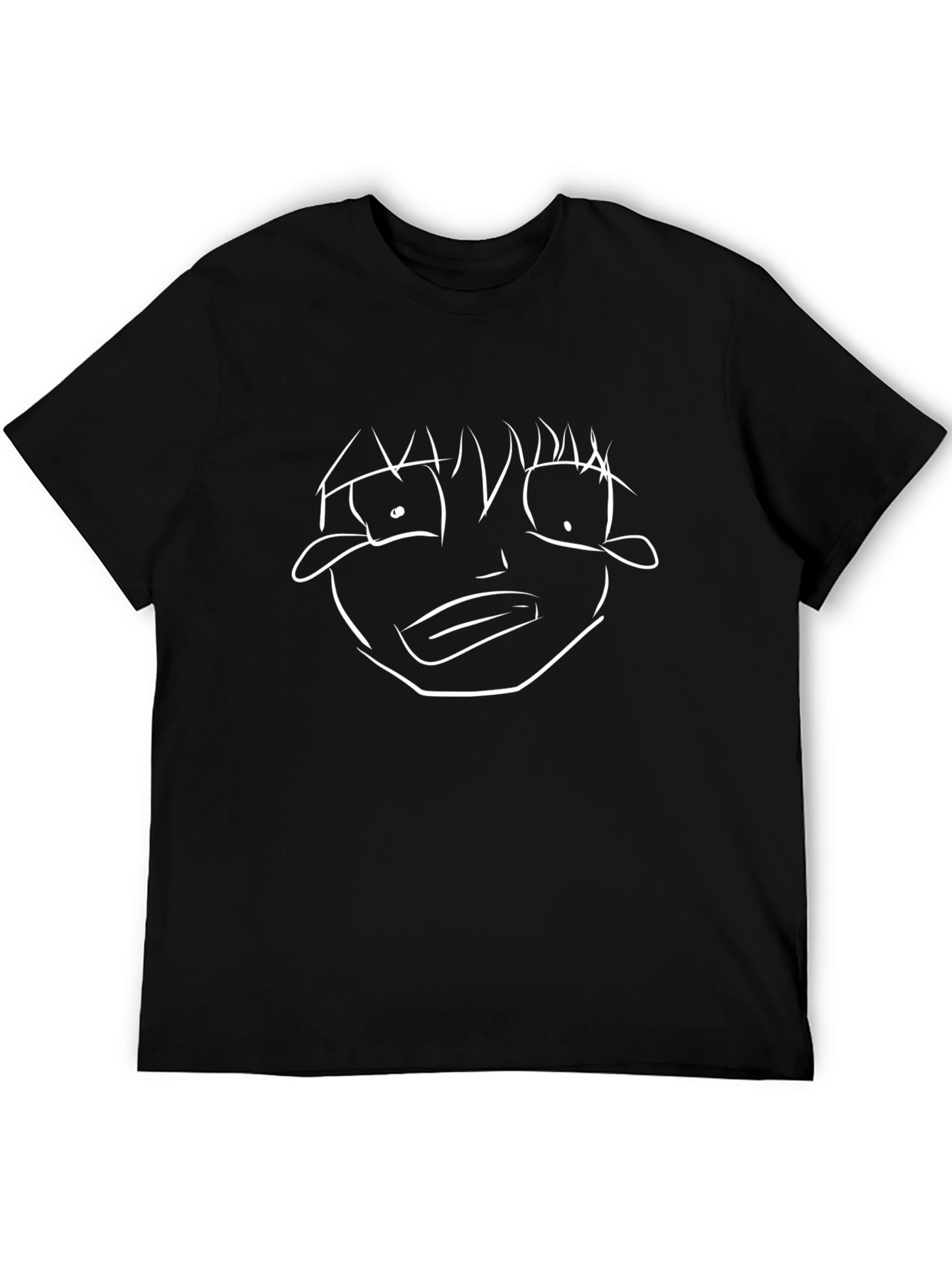 Black Cartoon Face Black T-Shirt view 5