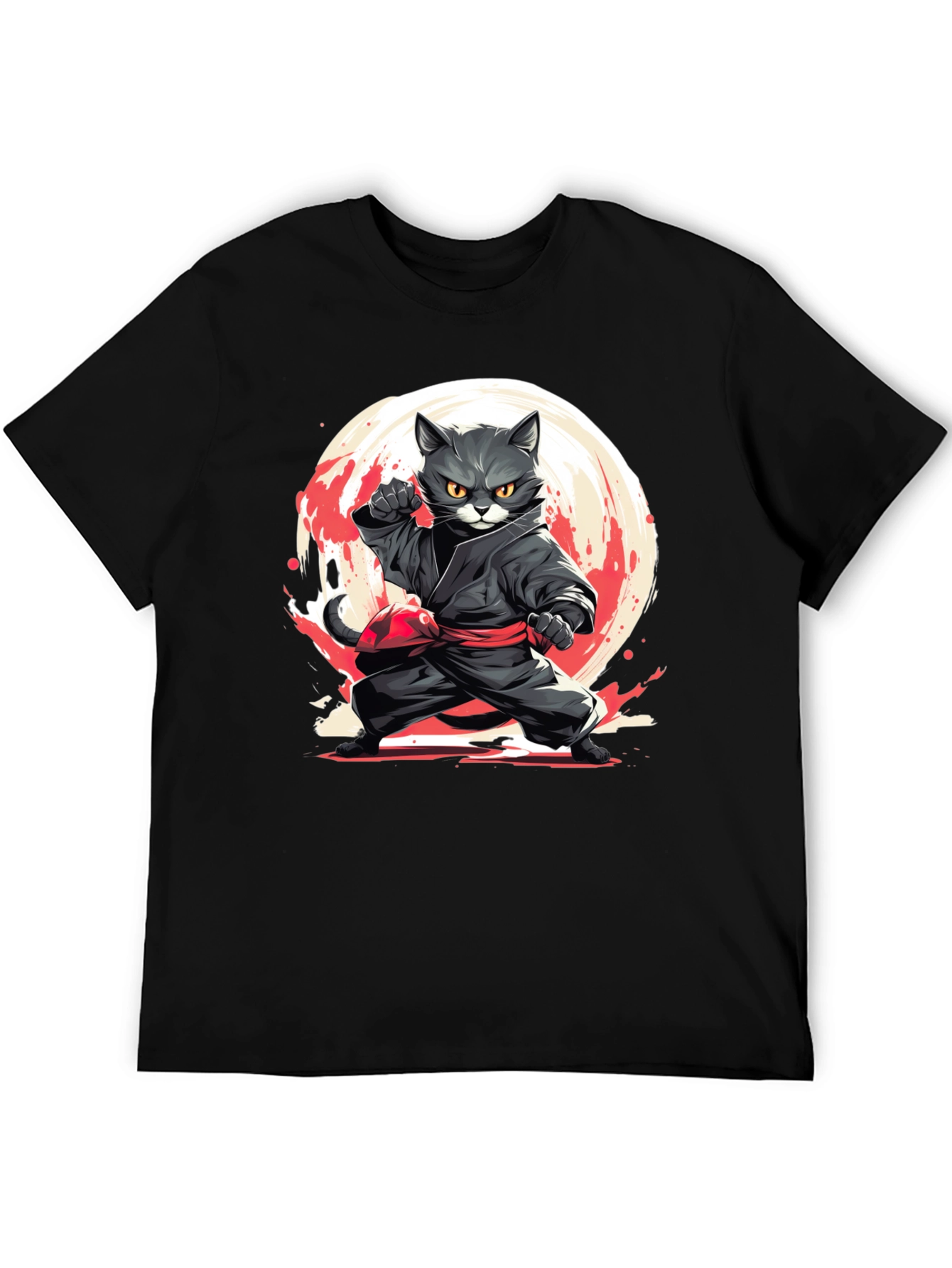 Black Ninja Cat T-Shirt - Martial Arts Kitten Tee view 5