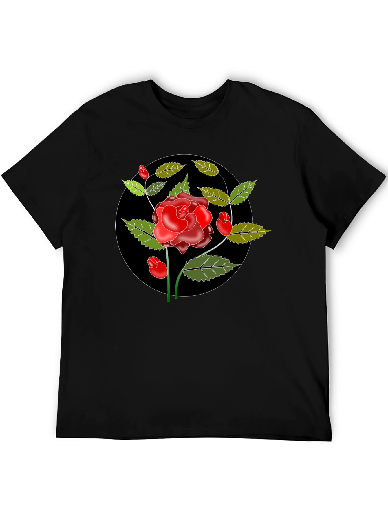Black Black Rose Graphic Tee - Classic Style view 5