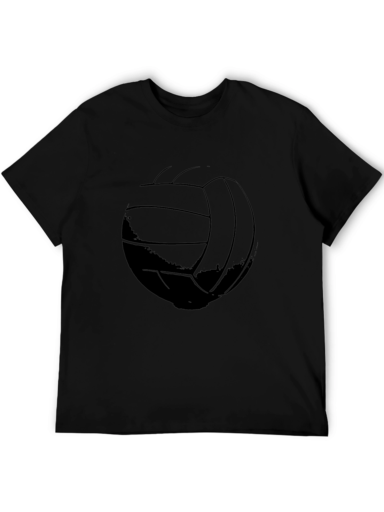 Black Volleyball Graphic Tee - Black Cotton T-Shirt view 5