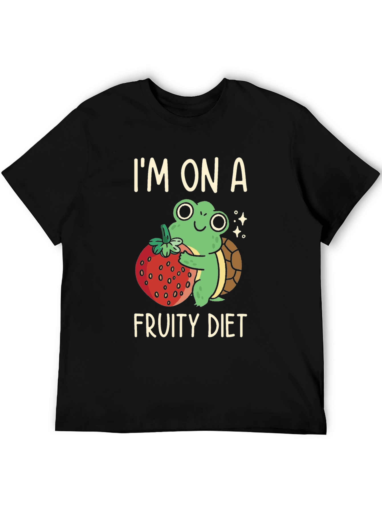 Black Fruity Diet Turtle Graphic Tee view 5