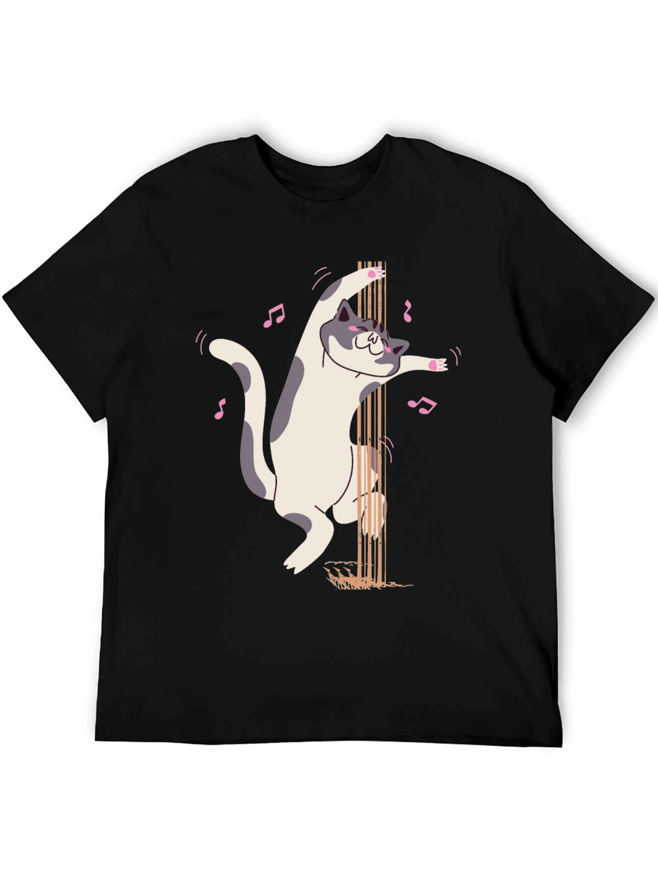 Black Pole Dancing Cat Graphic T-Shirt view 5