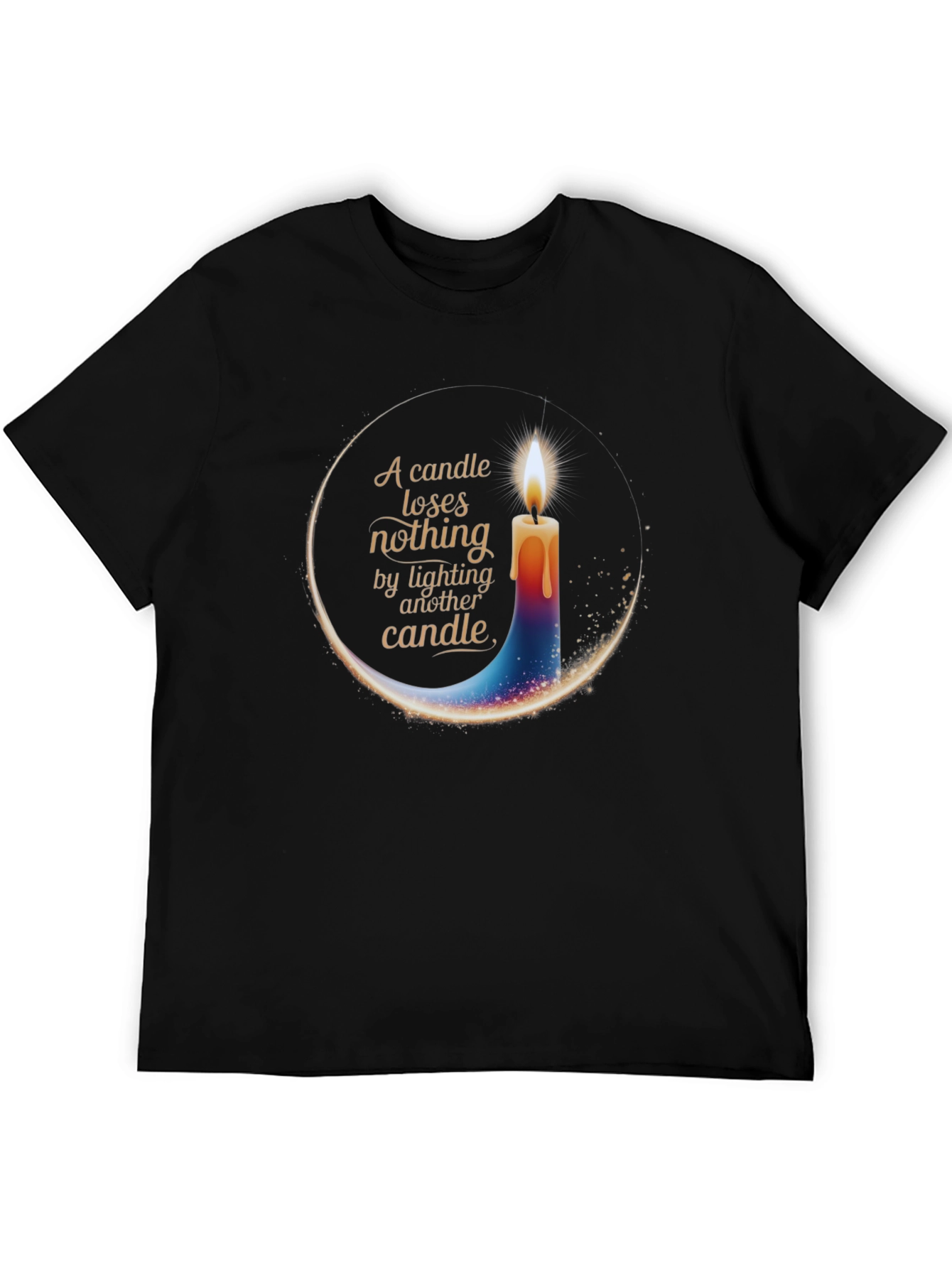 Black Candle Light T-Shirt - Inspirational Design view 5