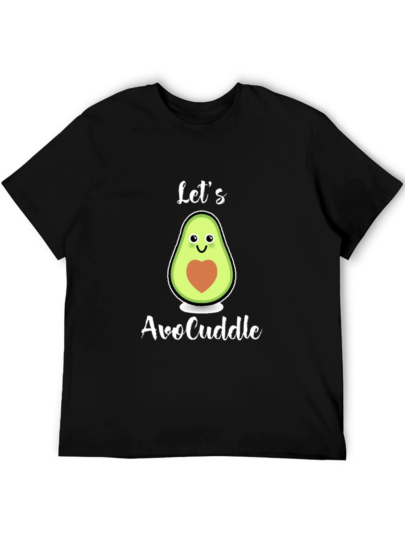 Black Let's AvoCuddle T-Shirt: Cute Avocado Graphic Tee view 5