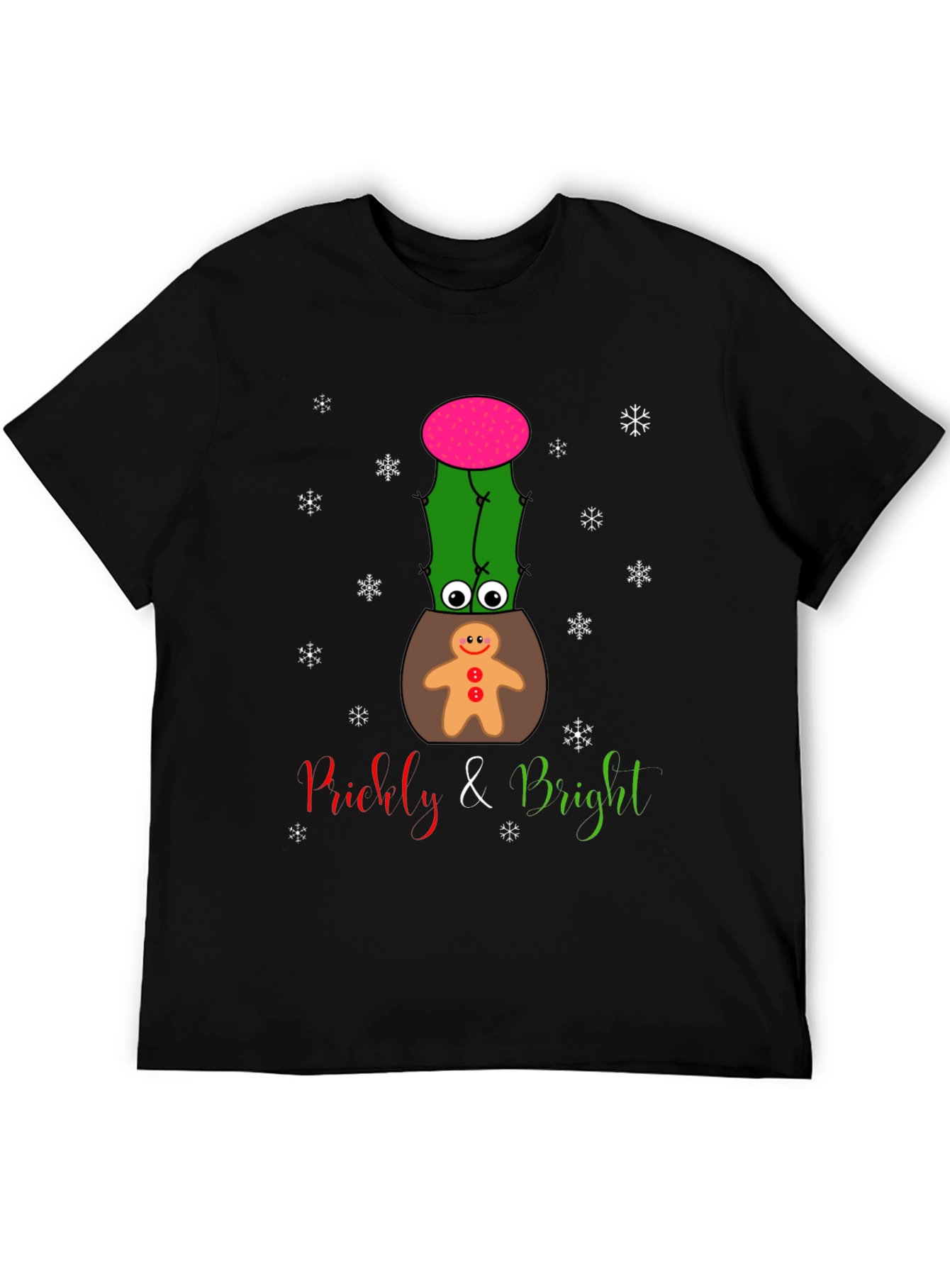 Black Prickly & Bright Holiday Cactus T-Shirt view 5