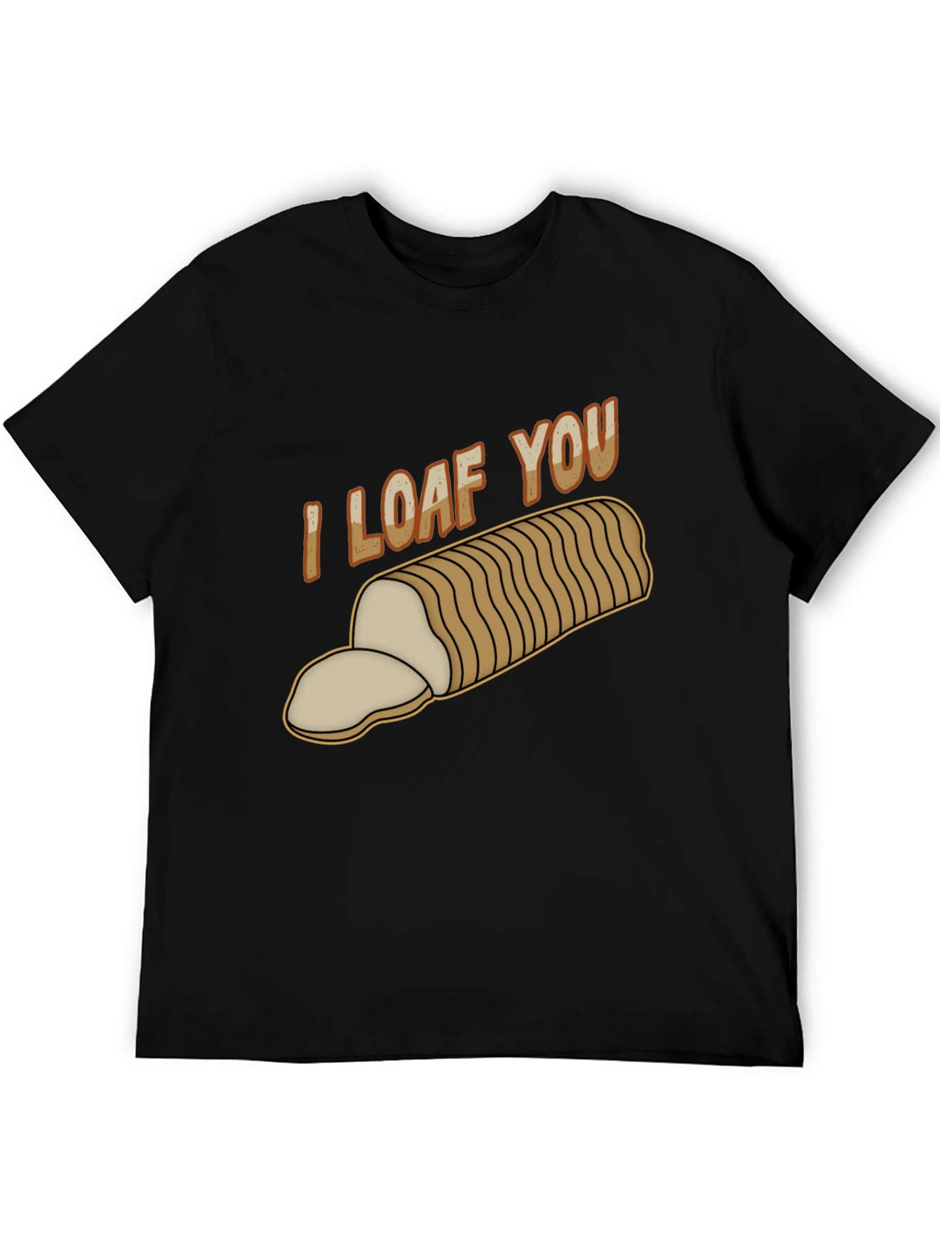 Black I Loaf You T-Shirt - Funny Bread Pun Tee view 5