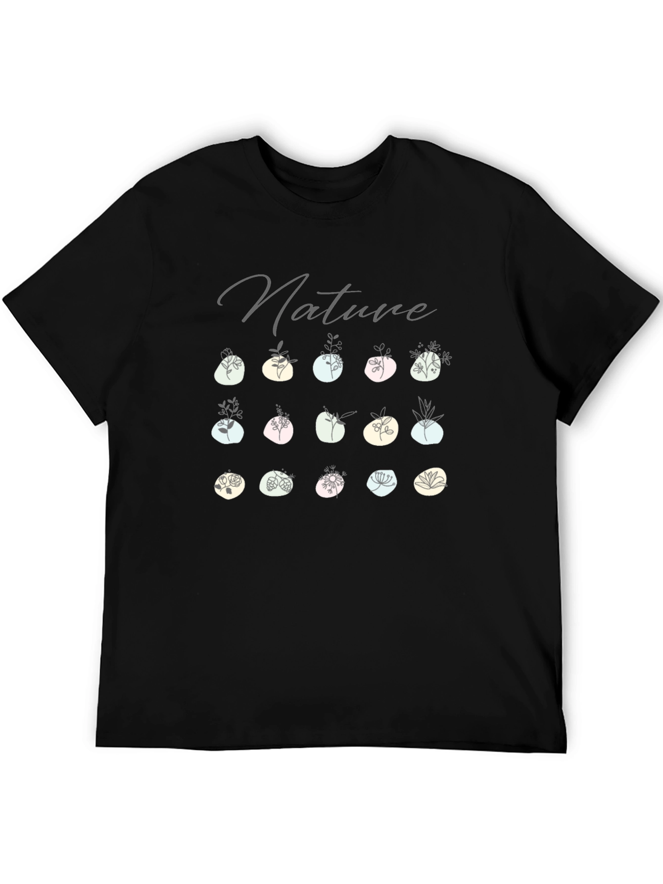 Black Nature Inspired Graphic Tee view 5