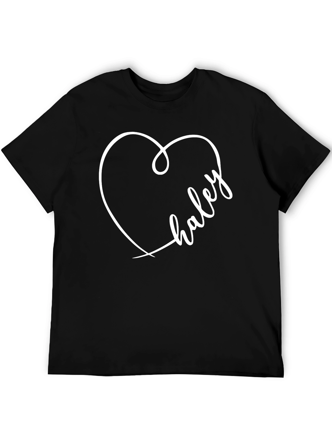 Black Haley Heart Tee - Stylish Personalized T-Shirt view 5