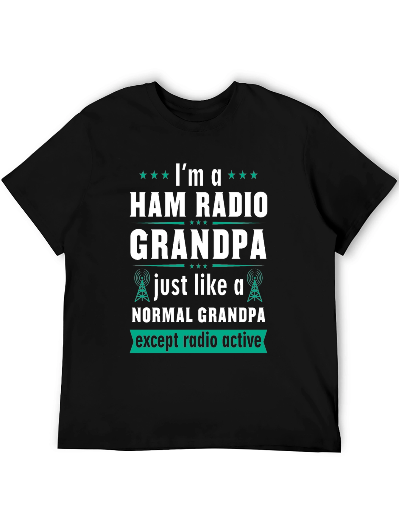 Black Ham Radio Grandpa T-Shirt view 5