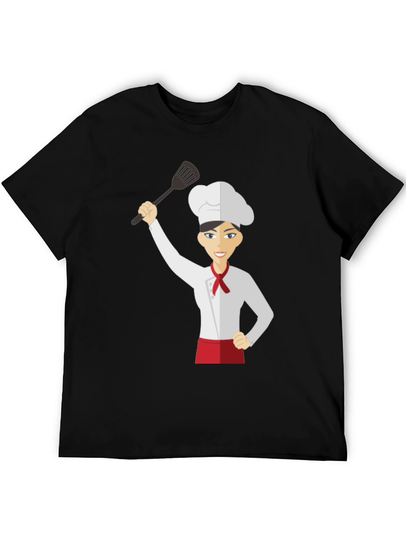 Black Chef Woman's Black Graphic T-Shirt view 5