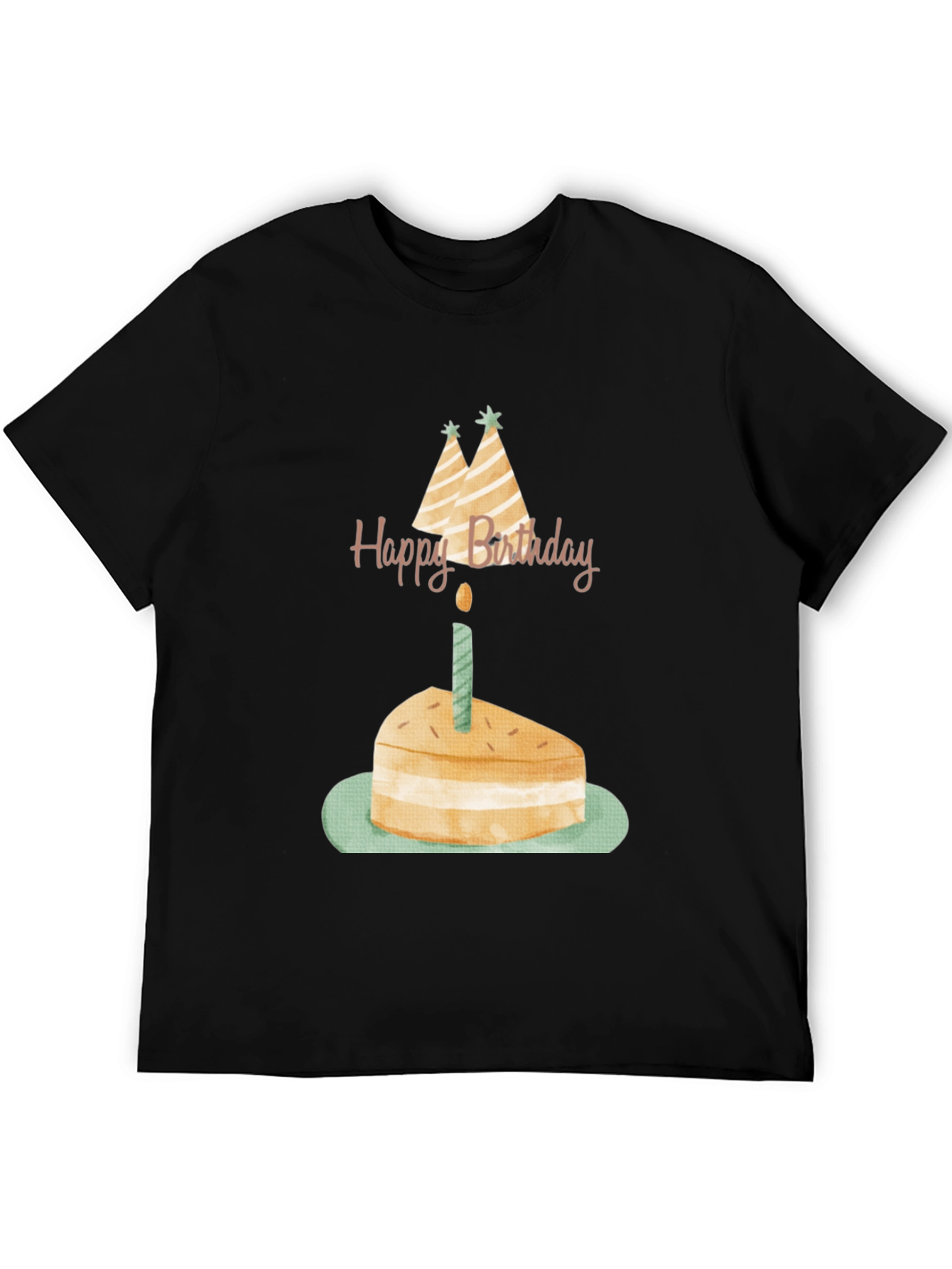 Black Birthday Cake Graphic Tee - Unisex Black T-Shirt view 5