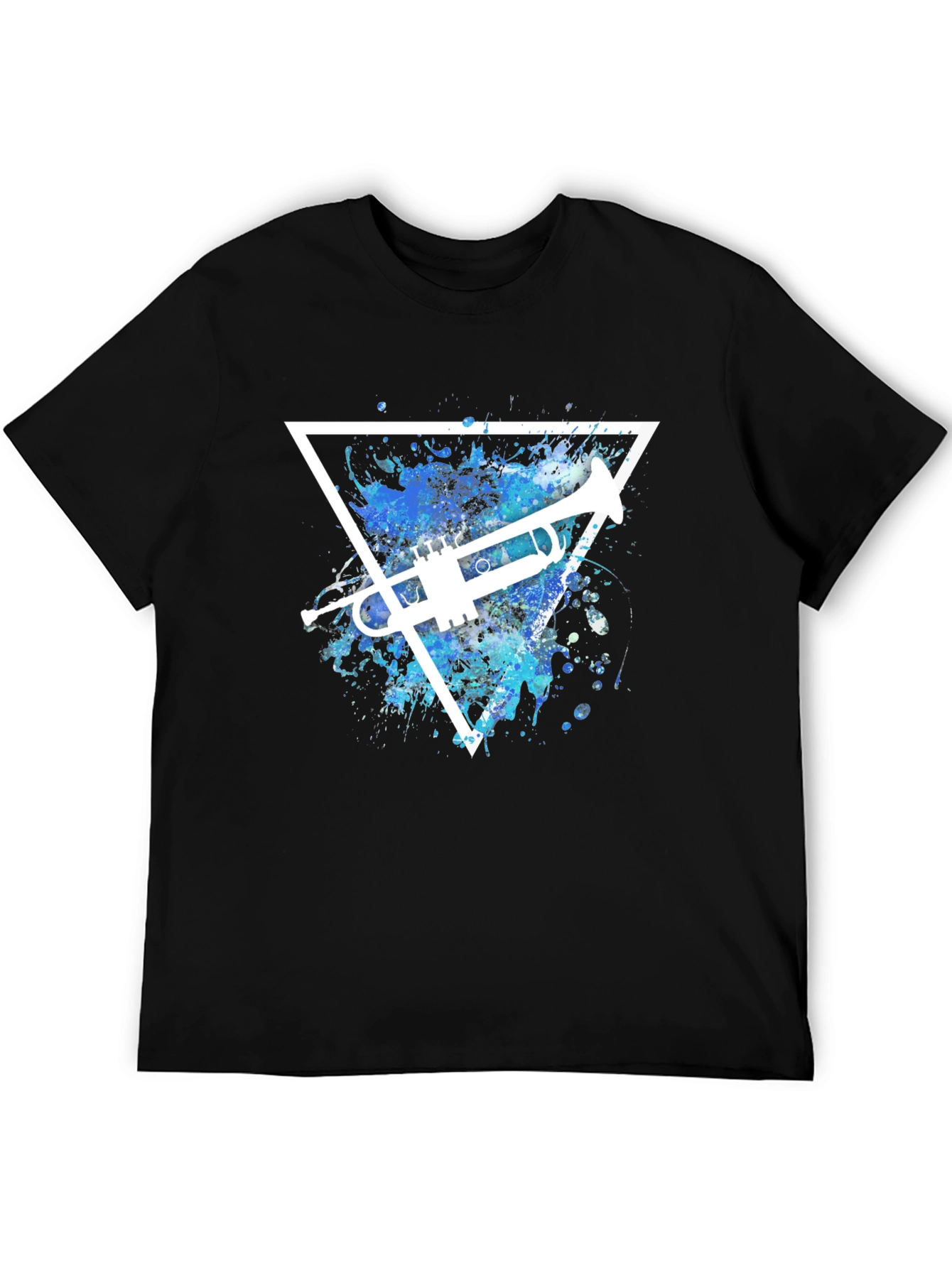 Black Trumpet Triangle Graphic T-Shirt - Music Lover Tee view 5