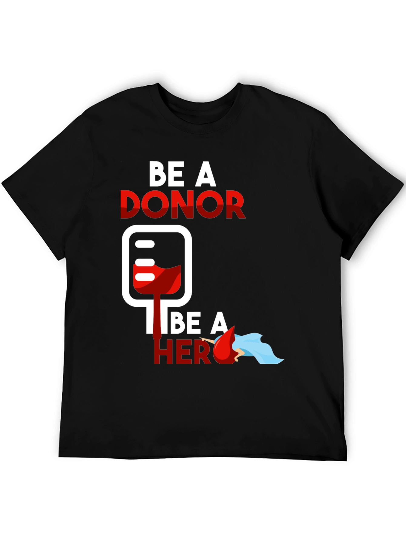 Black Be a Donor Be a Hero Graphic Tee view 5