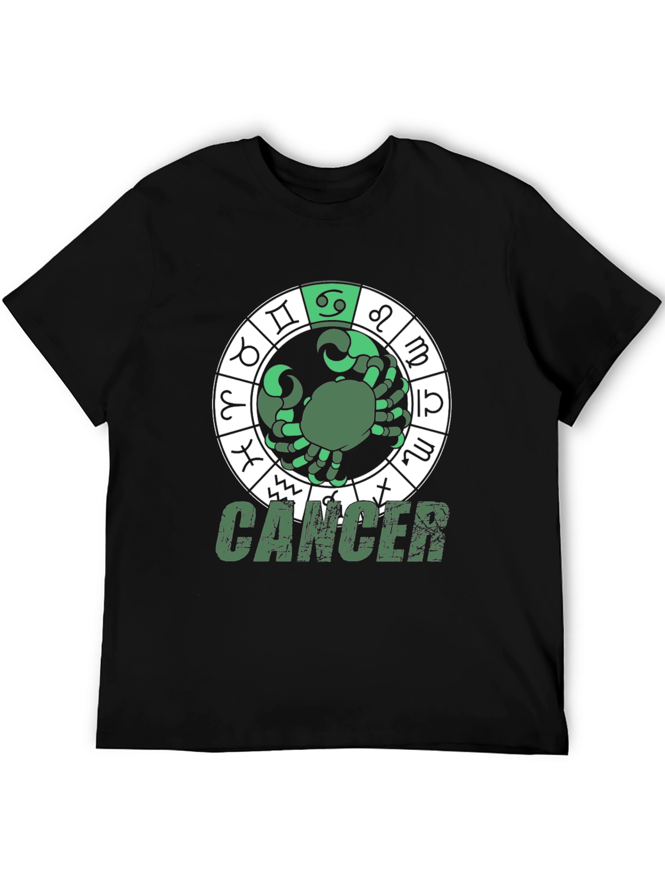 Black Cancer Zodiac Graphic T-Shirt view 5