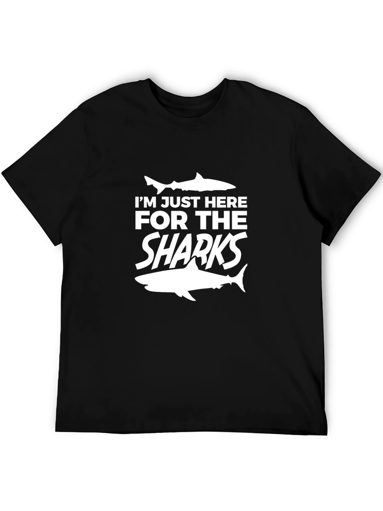 Black I'm Just Here For The Sharks Graphic Tee view 5