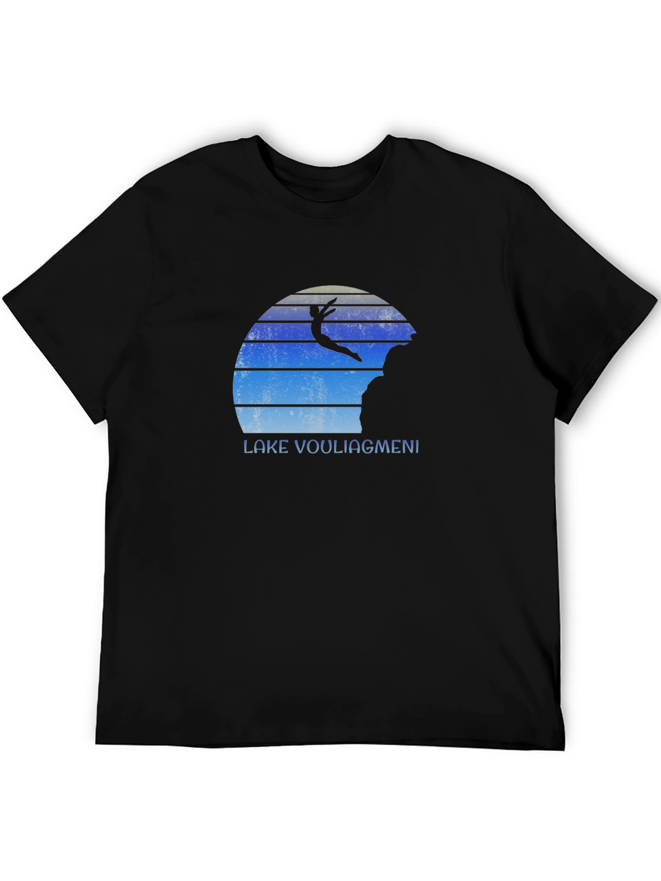 Black Lake Vouliagmeni Diver Black T-Shirt view 5