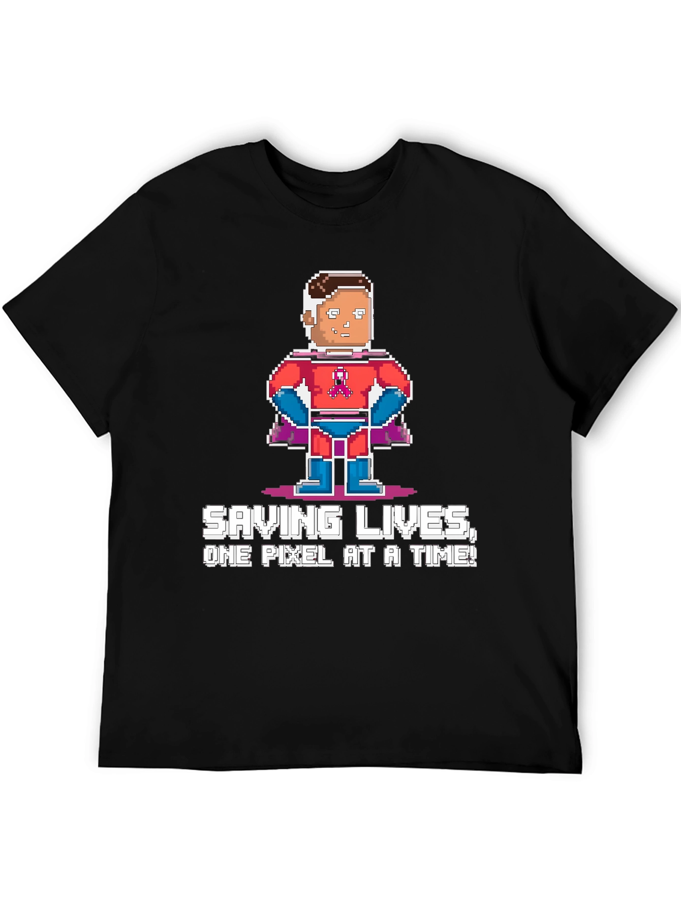 Black Pixel Hero T-Shirt - Saving Lives, One Pixel at a Time view 5
