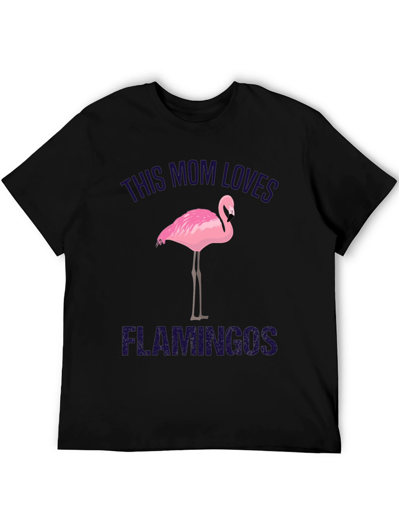 Black This Mom Loves Flamingos Black T-Shirt view 5