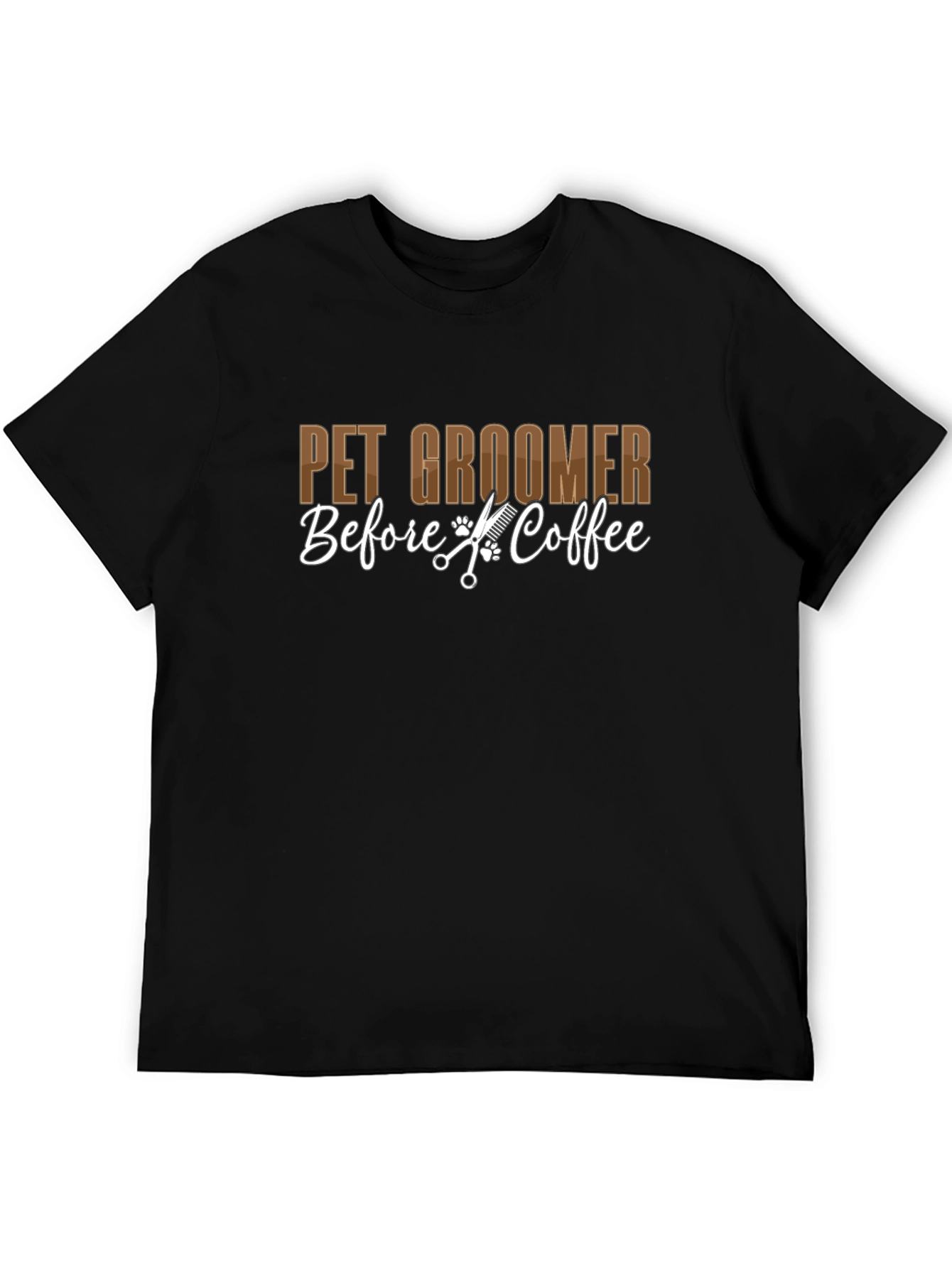 Black Pet Groomer T-Shirt - Before Coffee! view 5