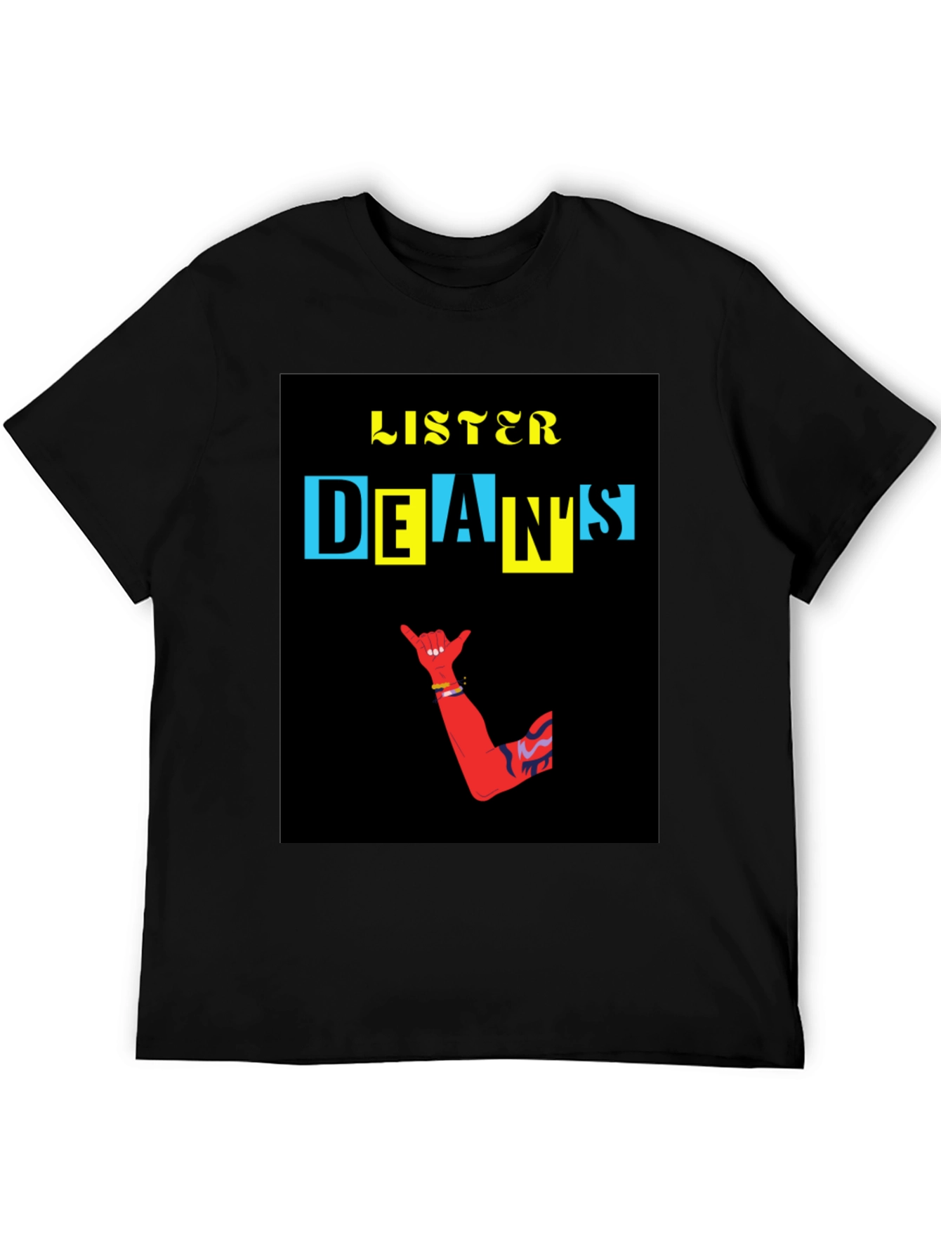 Black Cool Graphic T-Shirt - Listener Dean's Design view 5