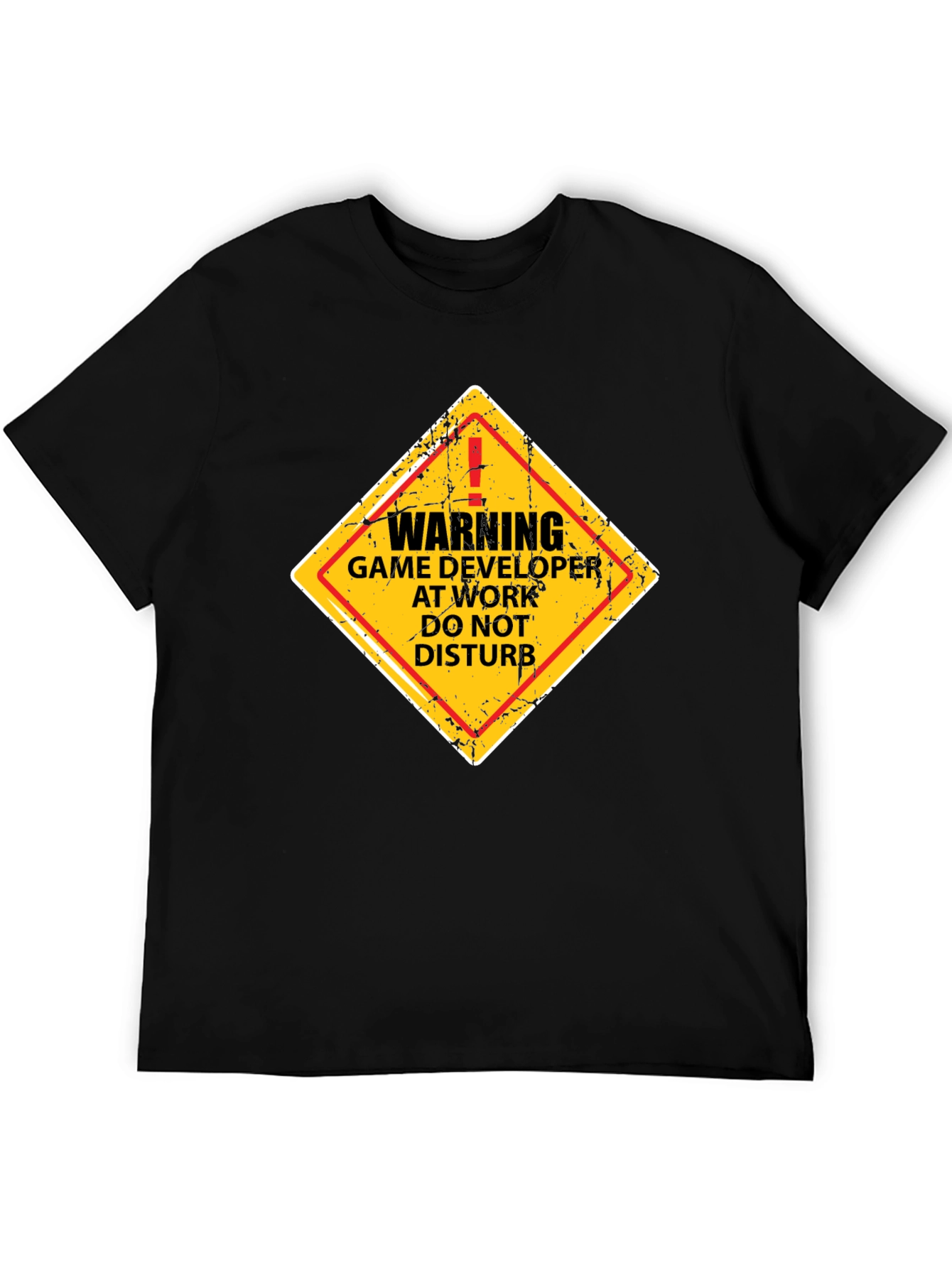 Black Warning Game Developer T-Shirt - Funny Programmer Tee view 5