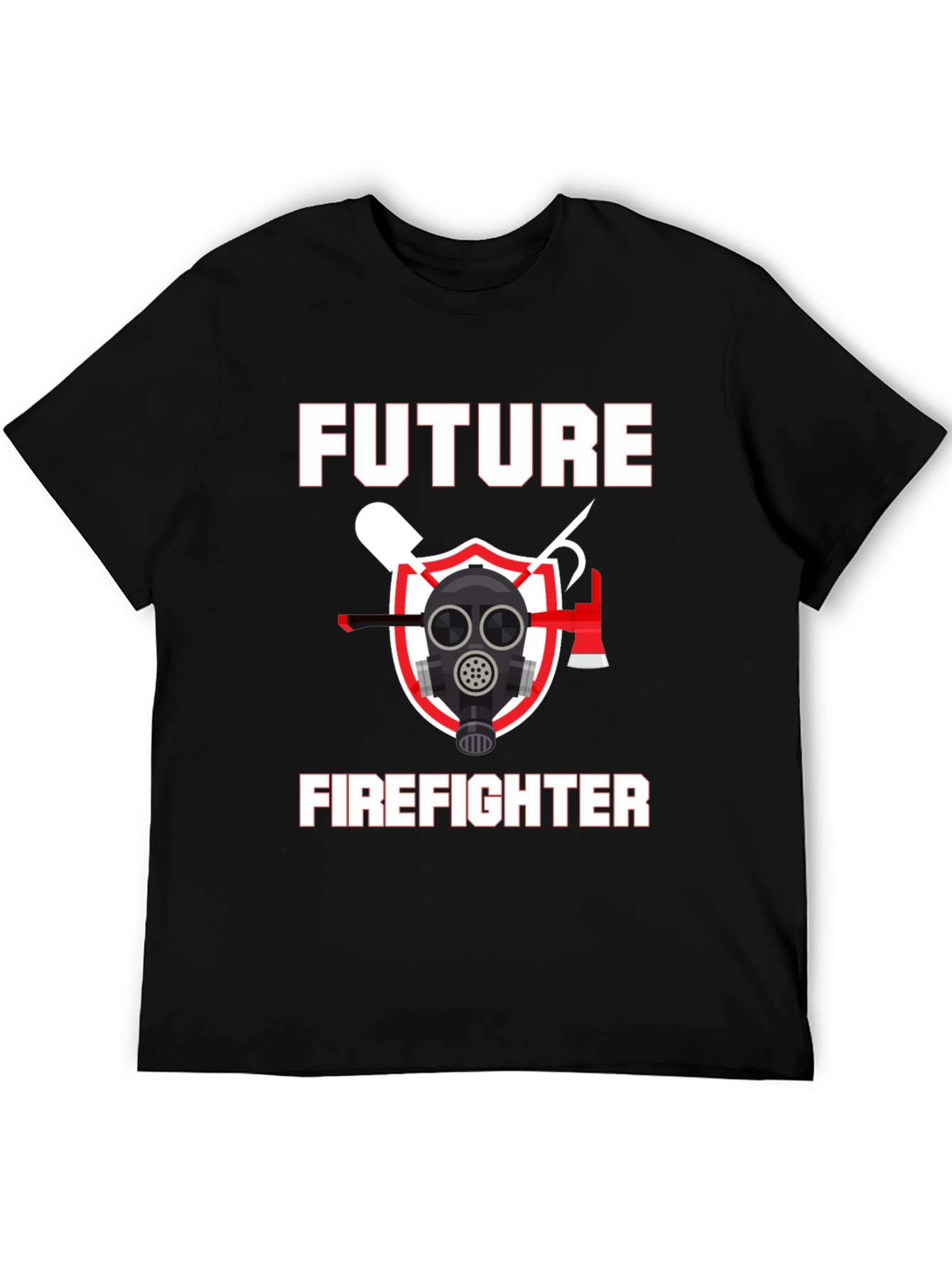 Black Future Firefighter Graphic T-Shirt - Black Cotton Tee view 5