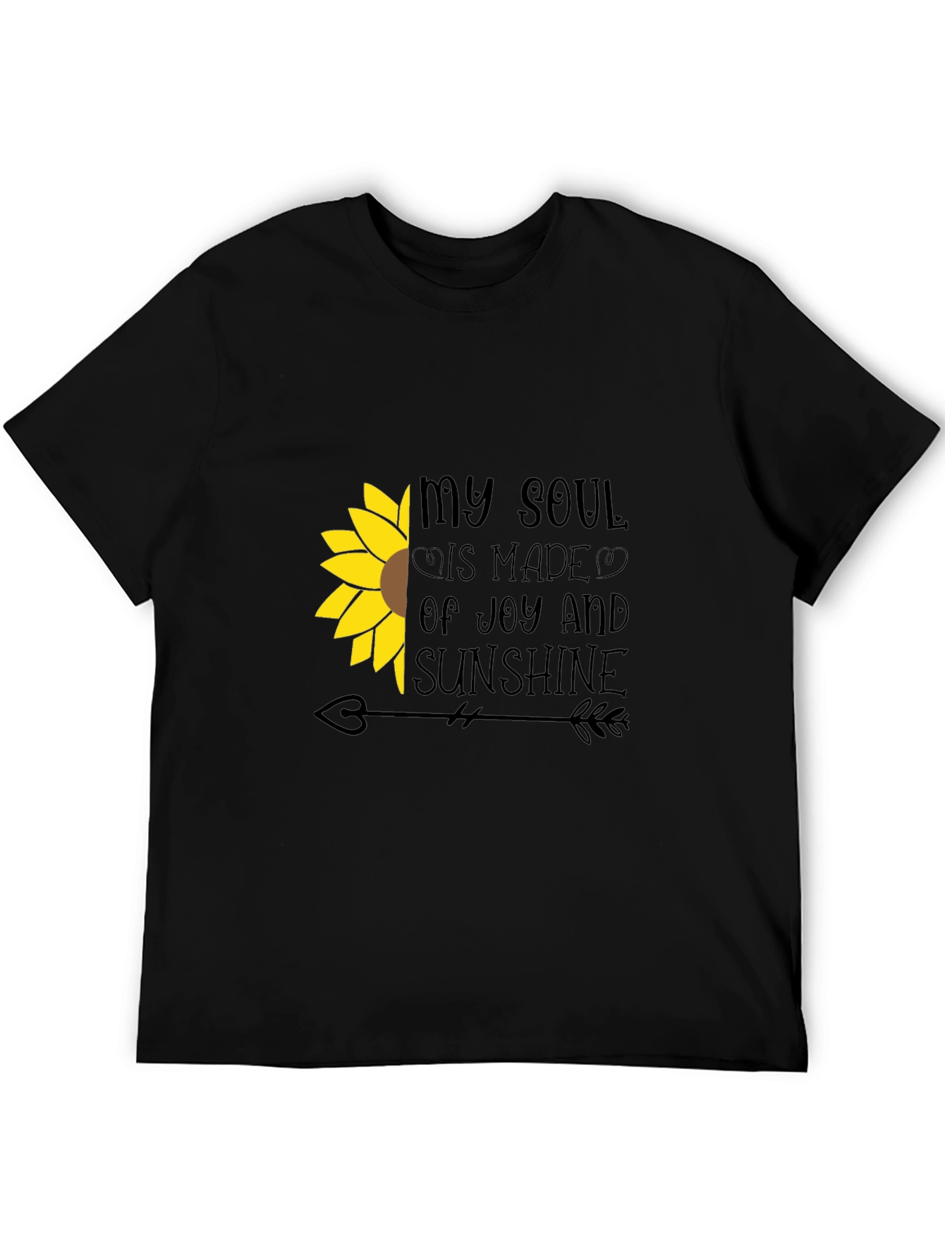 Black Sunflower Soul T-Shirt - Joy and Sunshine Tee view 5