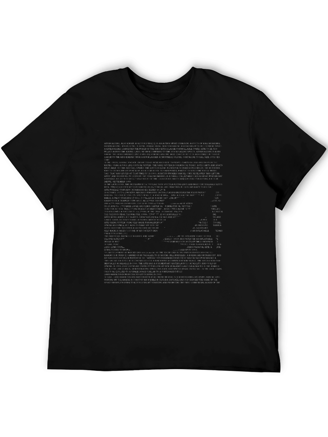 Black Text Pattern Graphic T-Shirt - Casual Style view 5