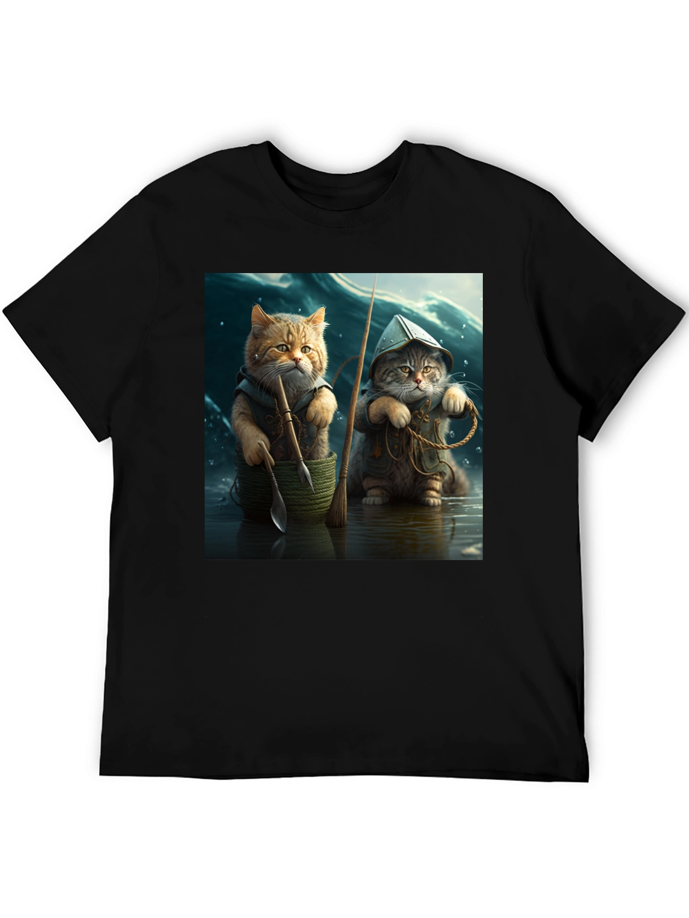 Black Cat Fishermen Graphic Tee view 5