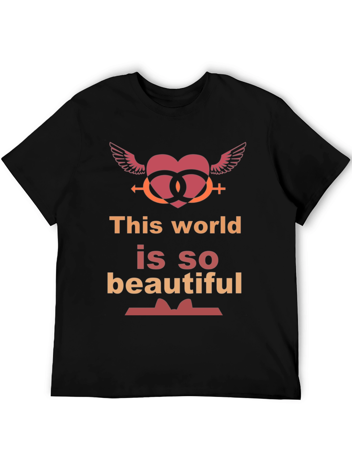 Black This World Is So Beautiful Graphic T-Shirt view 5