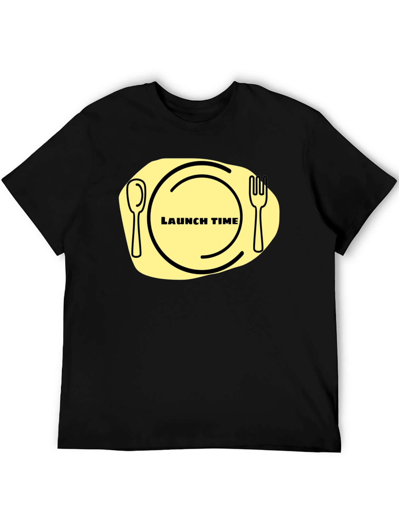 Black Launch Time T-Shirt: Funny Foodie Graphic Tee view 5