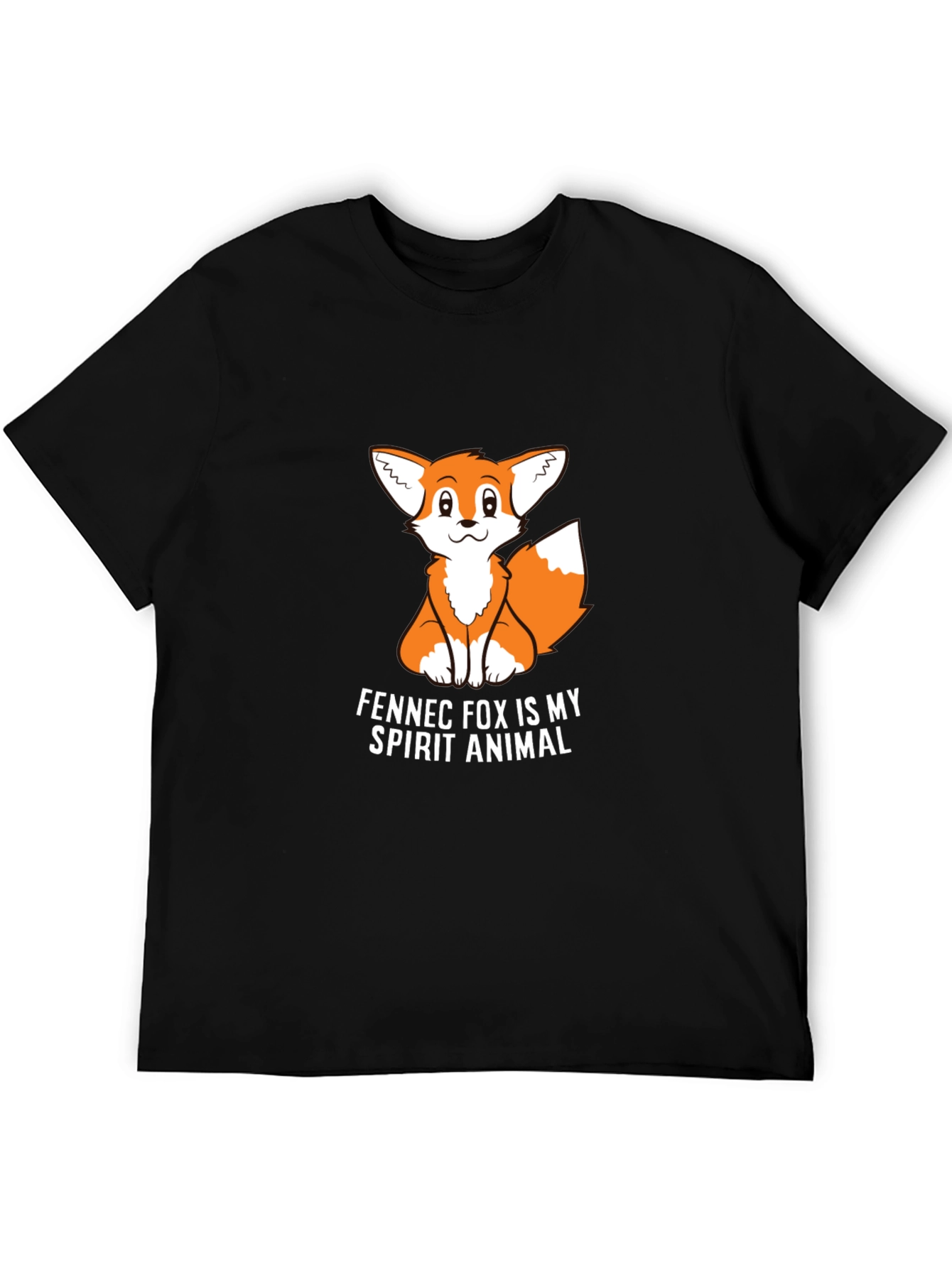 Black Fennec Fox Spirit Animal Graphic Tee - Black view 5