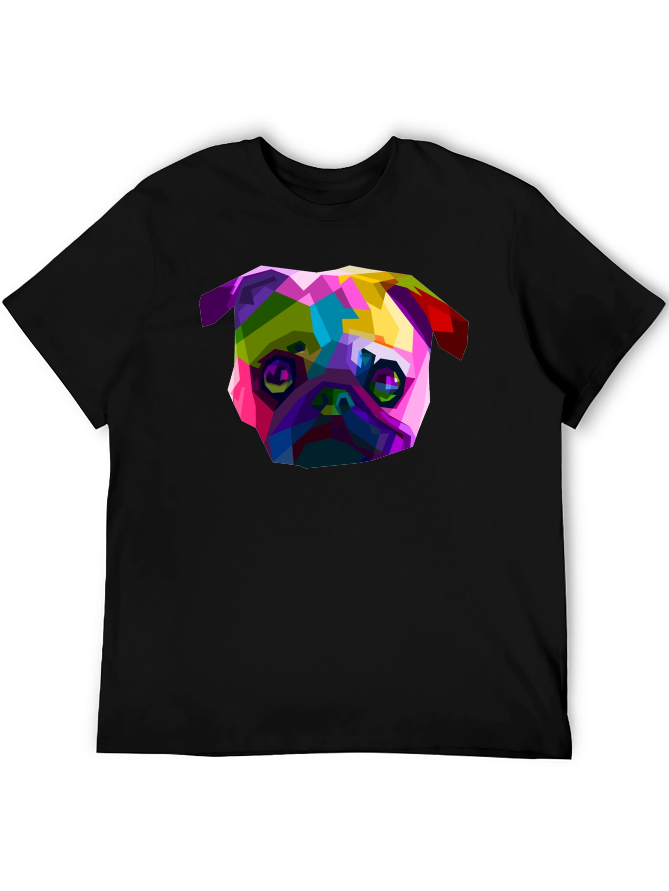 Black Geometric Pug Graphic Tee - Bold Style view 5