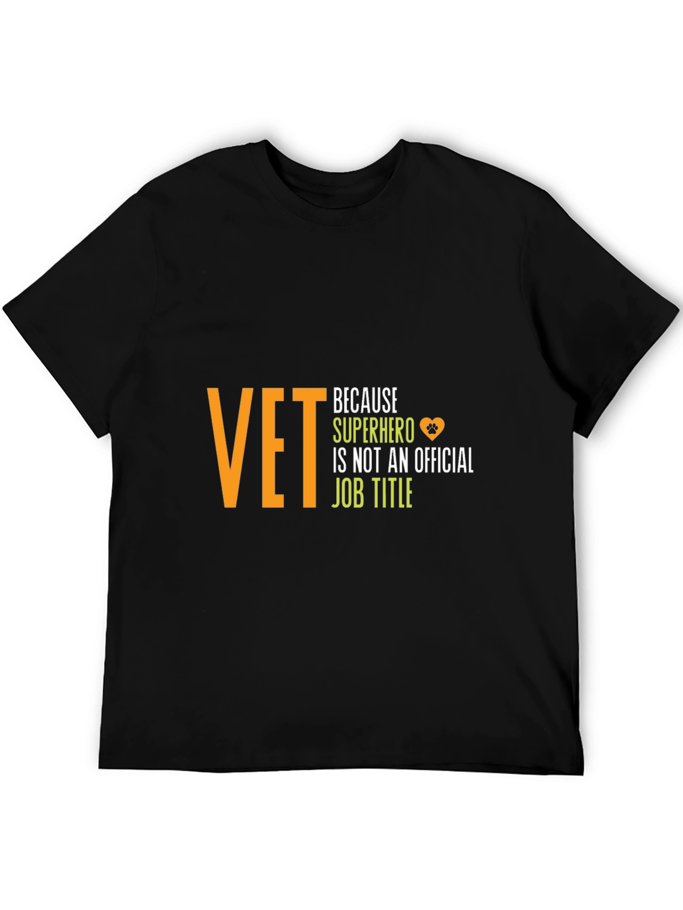 Black Vet Superhero T-Shirt - Black Cotton Tee view 5